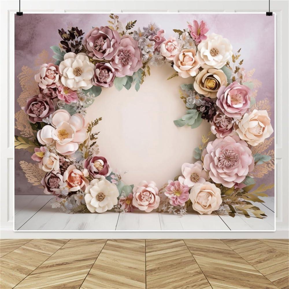 Fondo de Fotografía Floral Rosa 3x2.5m Caaerttply para Eventos