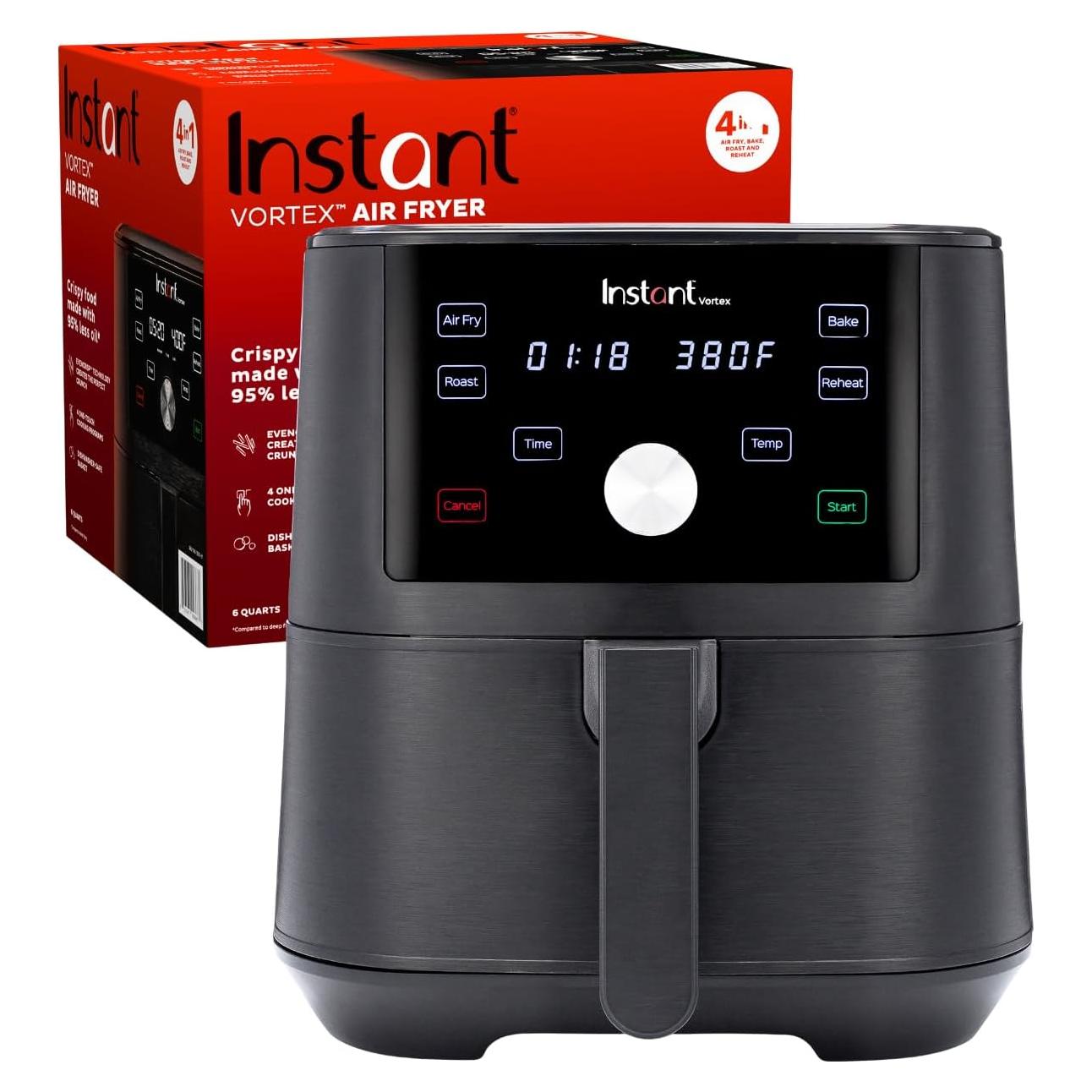 Freidora de Aire Instant Pot Vortex 6L 4 en 1, Fácil Limpieza