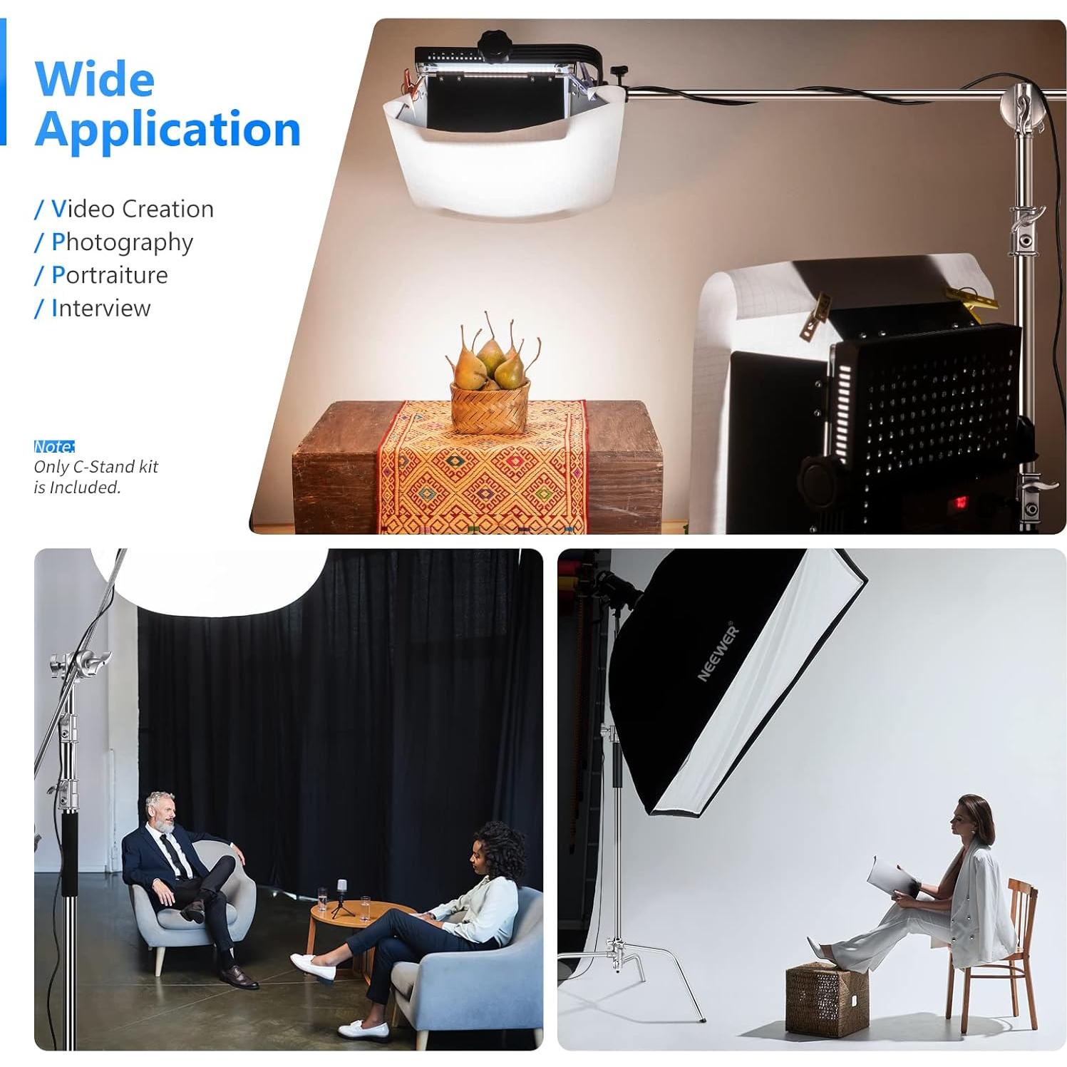 Soporte de Luz Neewer 100% Acero Inoxidable 320cm con Brazo Boom