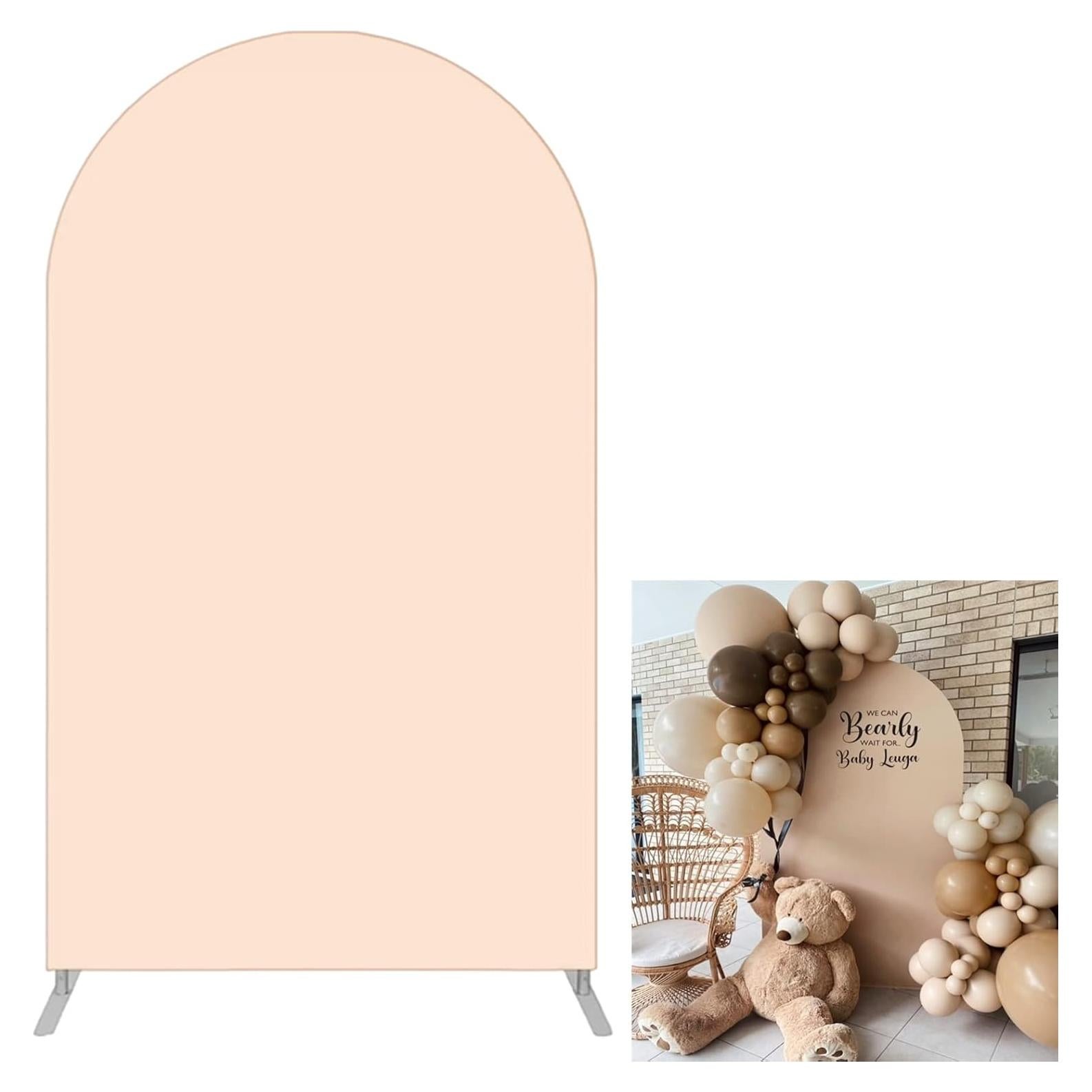 Telón Arco Pared Chiara AHUAWA 4x7 pies Spandex Beige Blanco