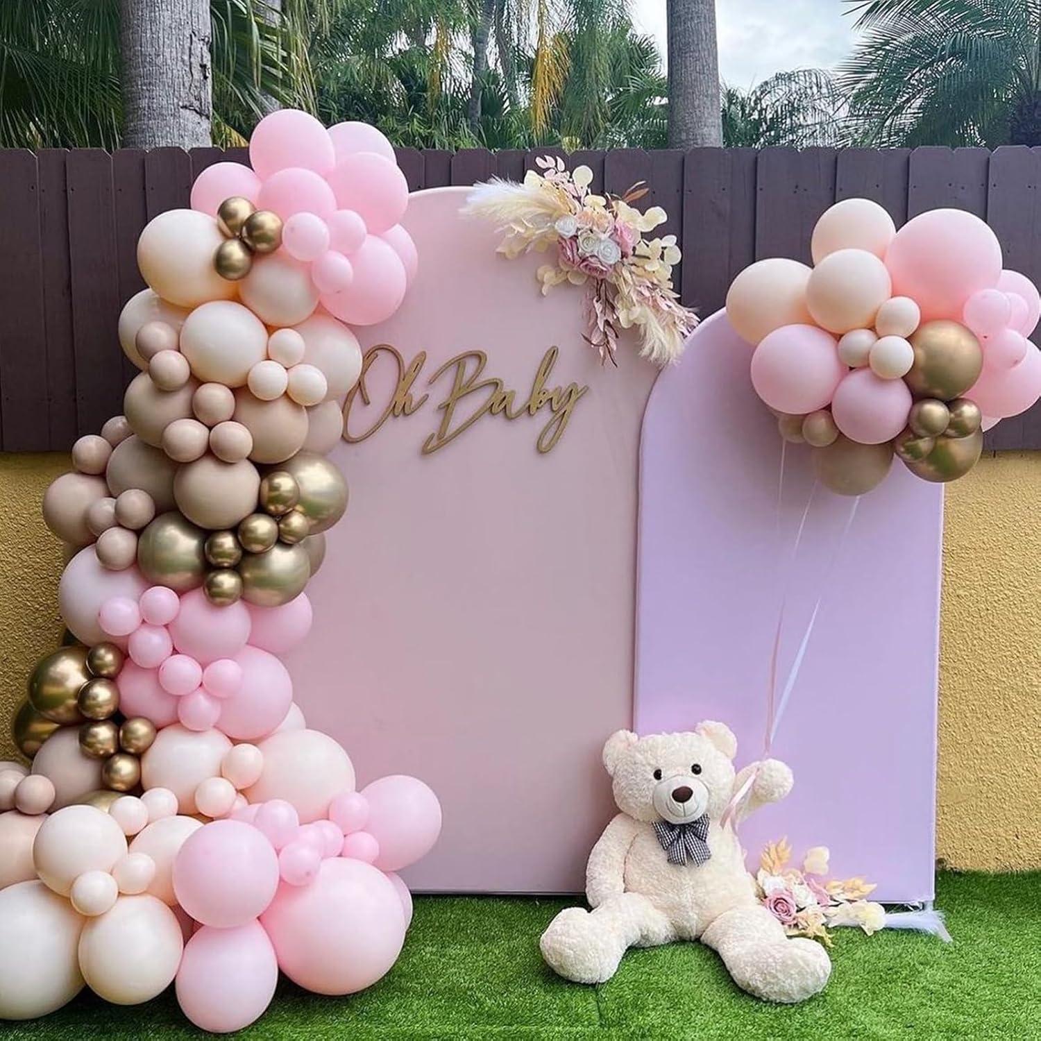 Telón Arco Pared Chiara AHUAWA 4x7 pies Spandex Beige Blanco