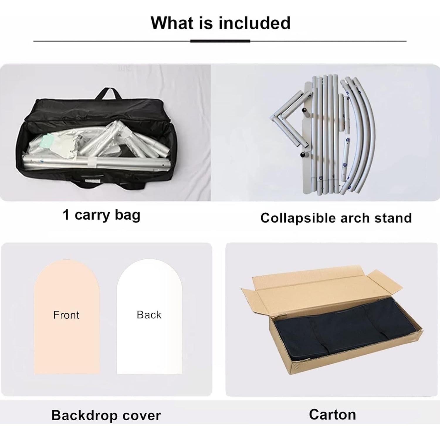 Telón Arco Pared Chiara AHUAWA 4x7 pies Spandex Beige Blanco