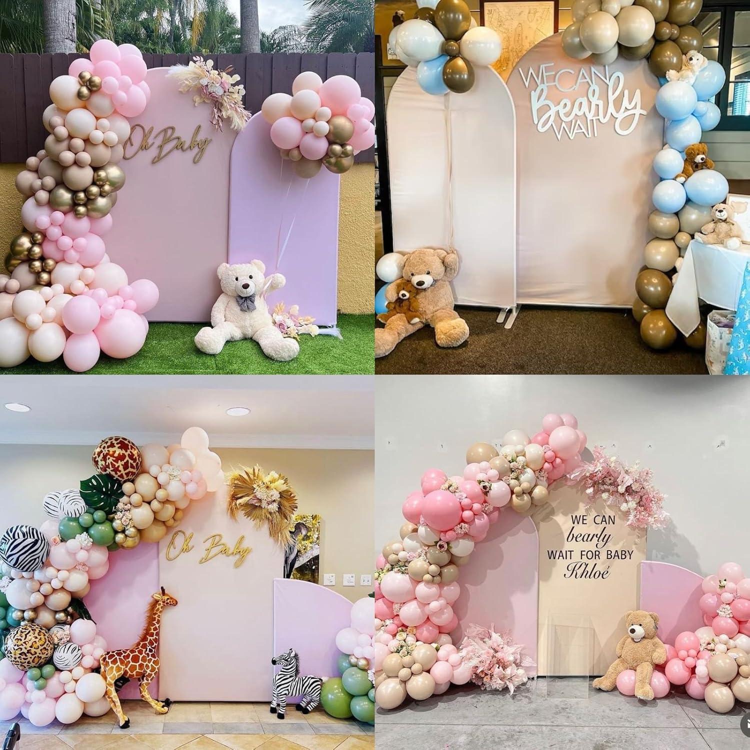 Telón Arco Pared Chiara AHUAWA 4x7 pies Spandex Beige Blanco