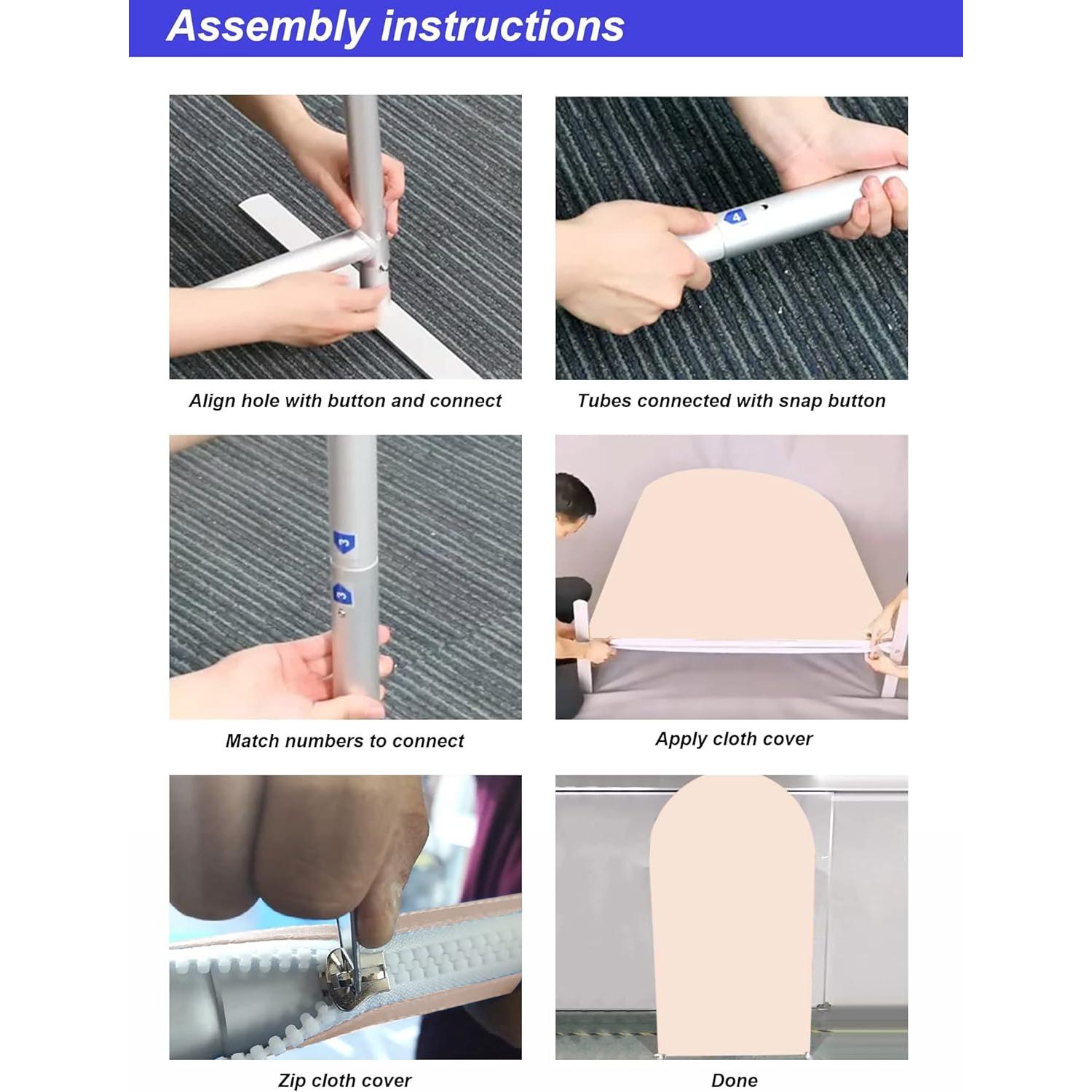 Telón Arco Pared Chiara AHUAWA 4x7 pies Spandex Beige Blanco