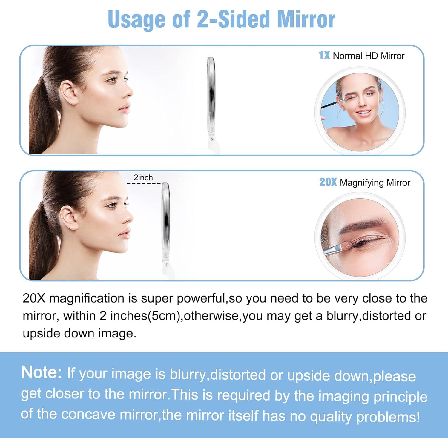 Espejo de Mano Aumentador JMH Doble Cara 1X 20X 15.24 cm