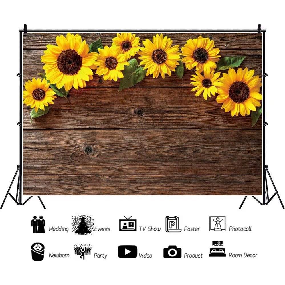 Fondo fotográfico de girasoles 3x2.2m Vinilo Laeacco