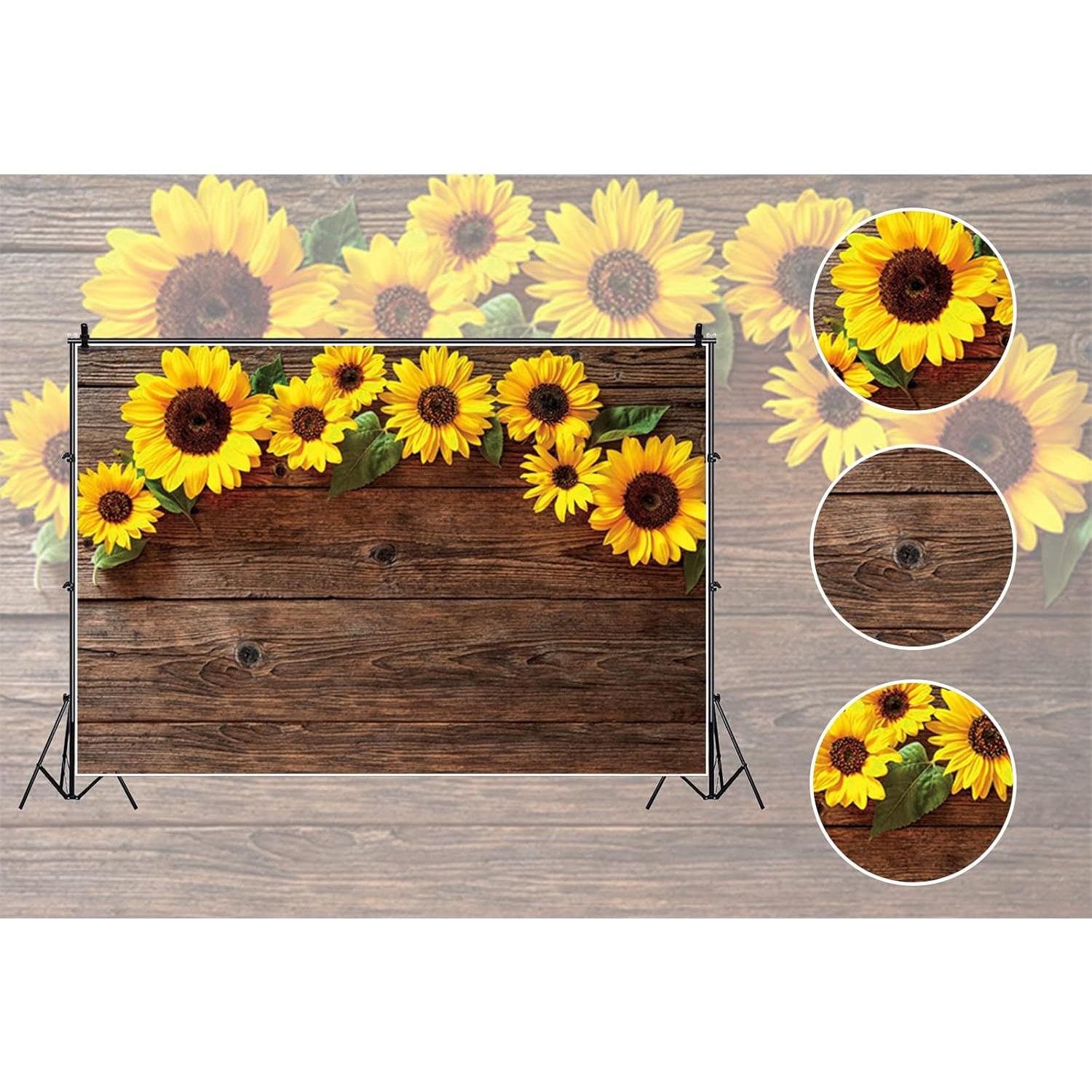 Fondo fotográfico de girasoles 3x2.2m Vinilo Laeacco