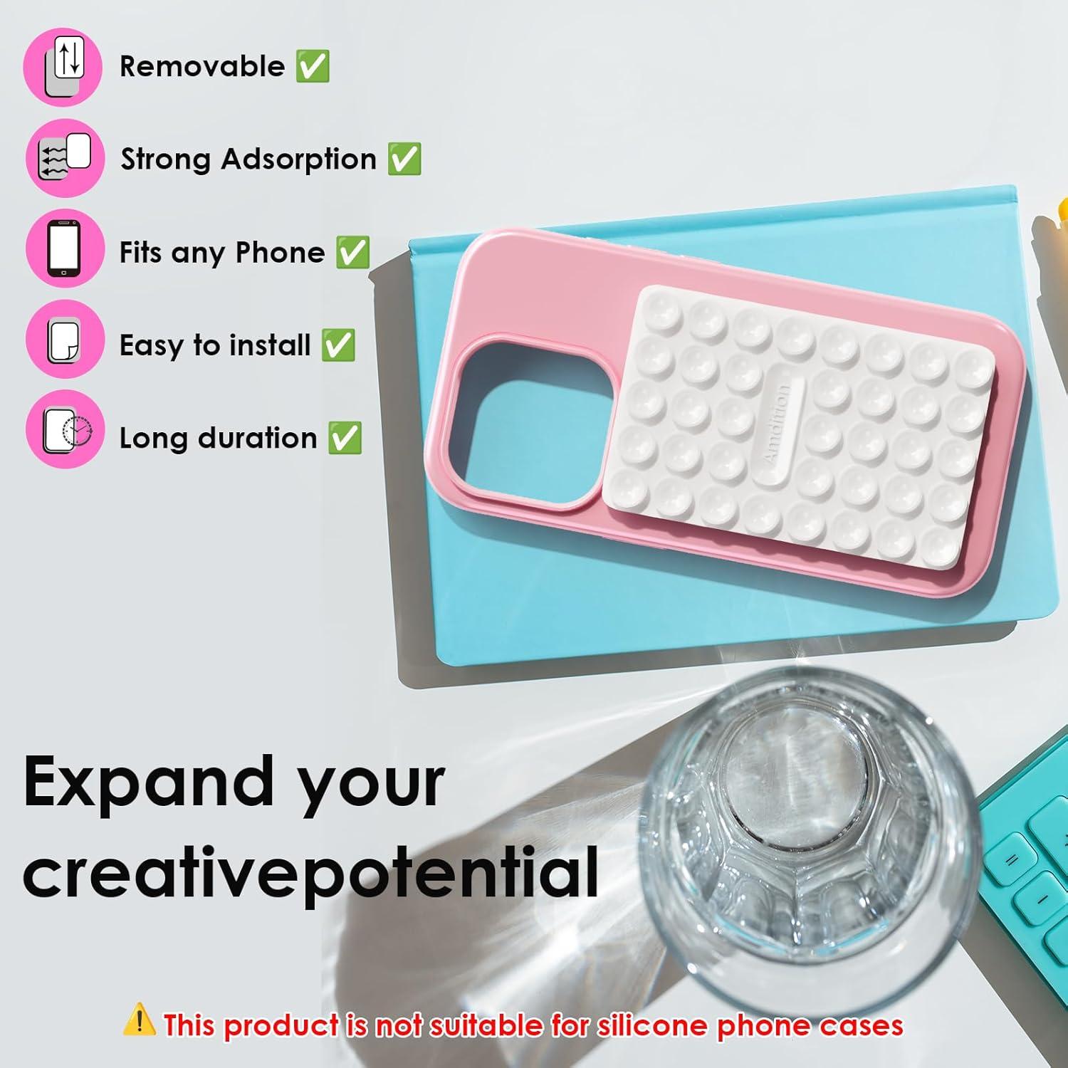 Soporte para teléfono con ventosa de silicona RoyViVa rosa