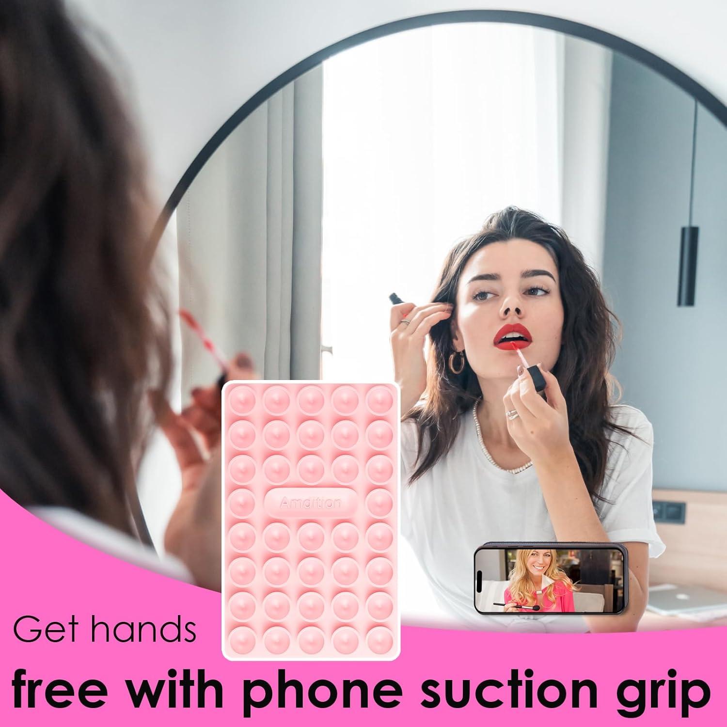 Soporte para teléfono con ventosa de silicona RoyViVa rosa