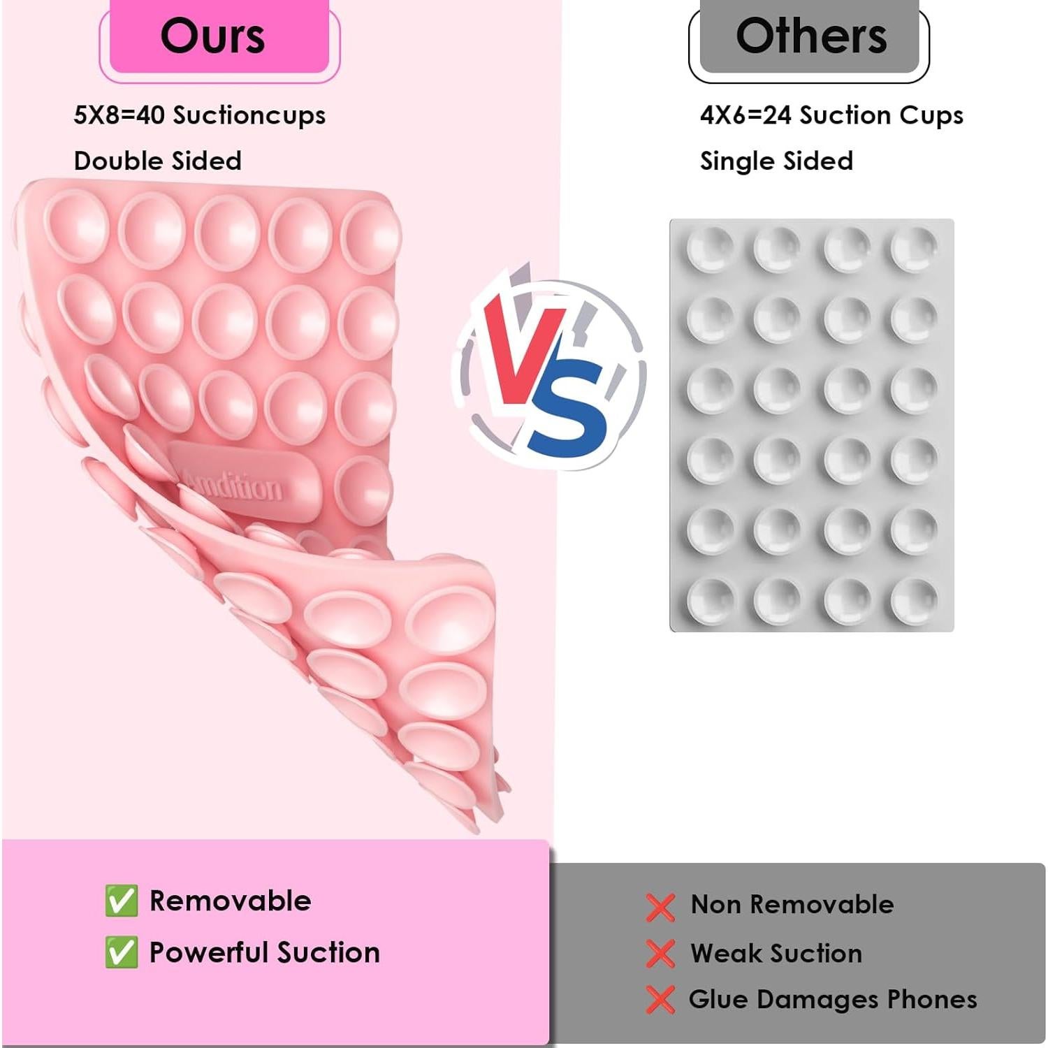 Soporte para teléfono con ventosa de silicona RoyViVa rosa