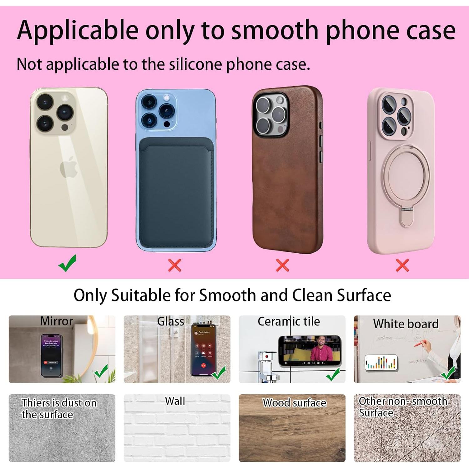 Soporte para teléfono con ventosa de silicona RoyViVa rosa