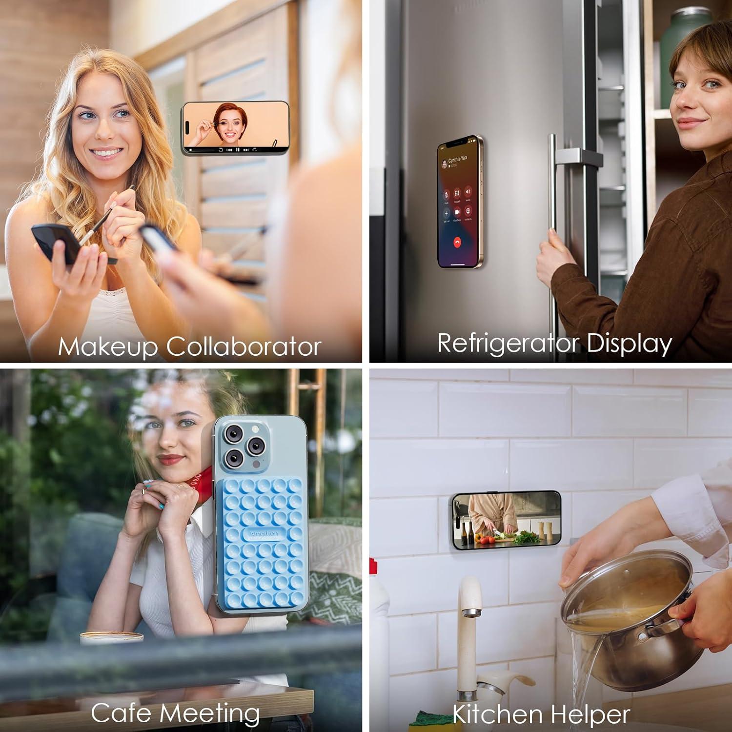 Soporte para teléfono con ventosa de silicona RoyViVa rosa