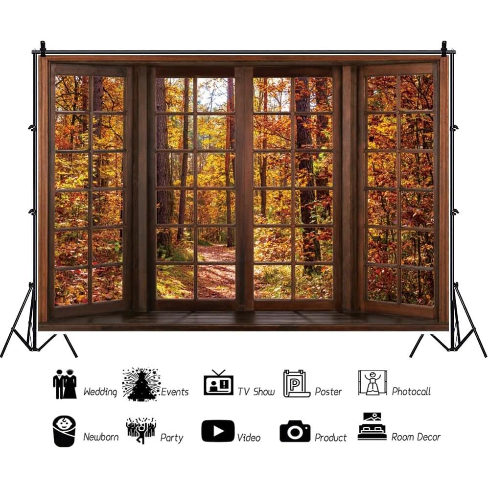 Fondo de Fotografía Laeacco 3x2.5m Otoño Bosque Árboles