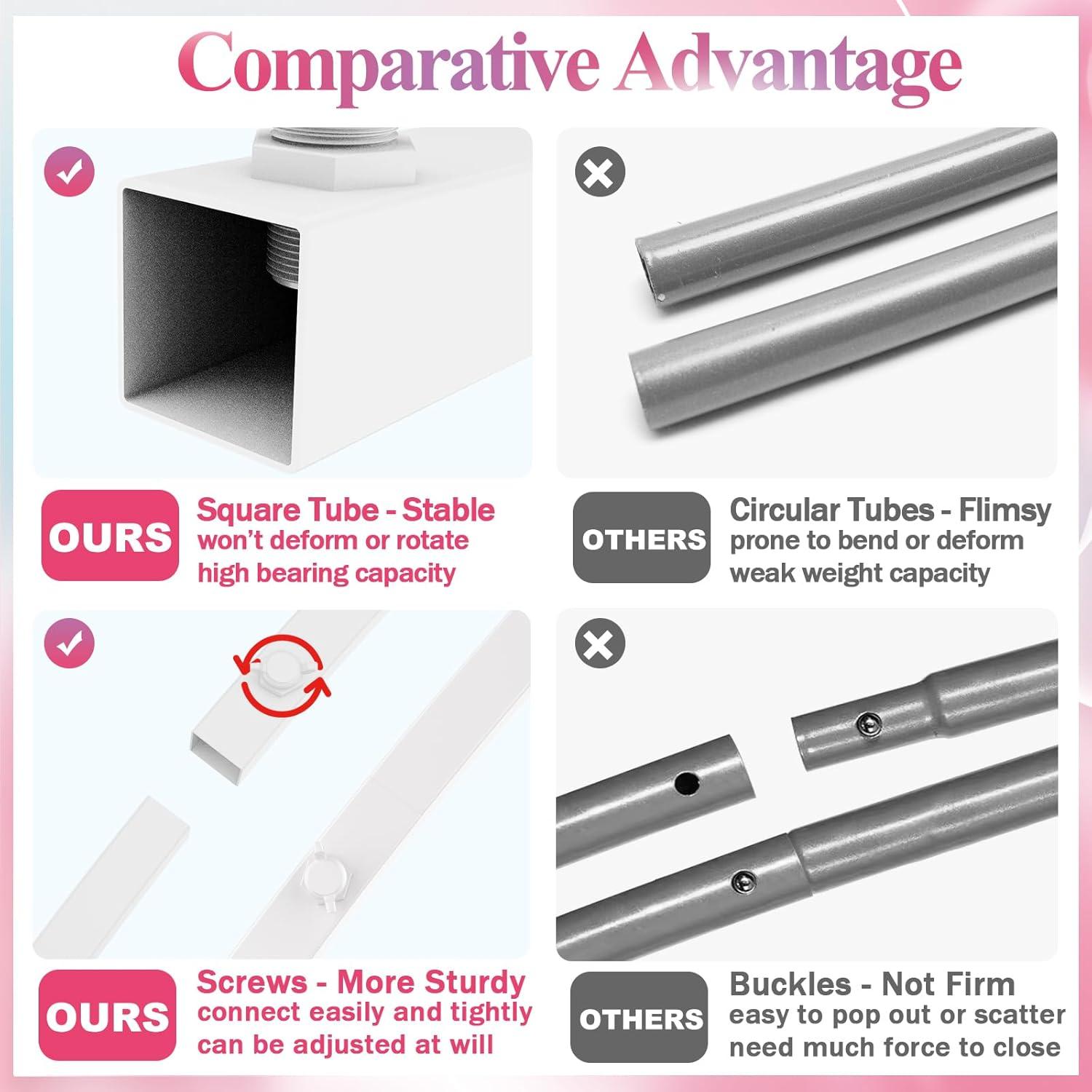 Soporte de Arco Metálico Fomcet 2 Piezas Blanco 2.19m y 1.83m