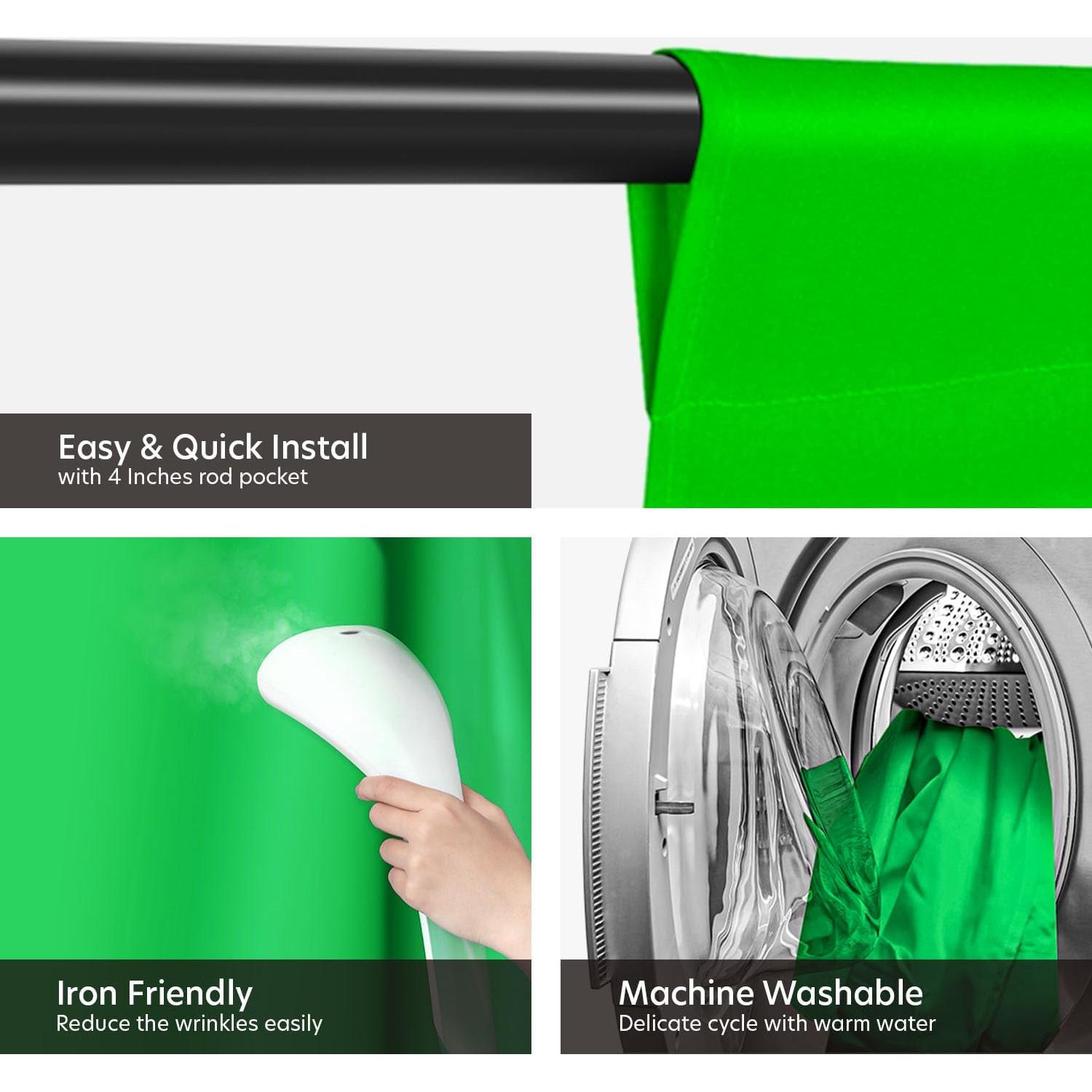 Julius Studio 10 x 20 ft. (W x H) White, Black, Green Backdrop Background Screen Bundle, High Density Premium A+ Grade>200GSM Synthetic Fabric Professional, Wrinkle Resistant, True Chromakey, JSAG845