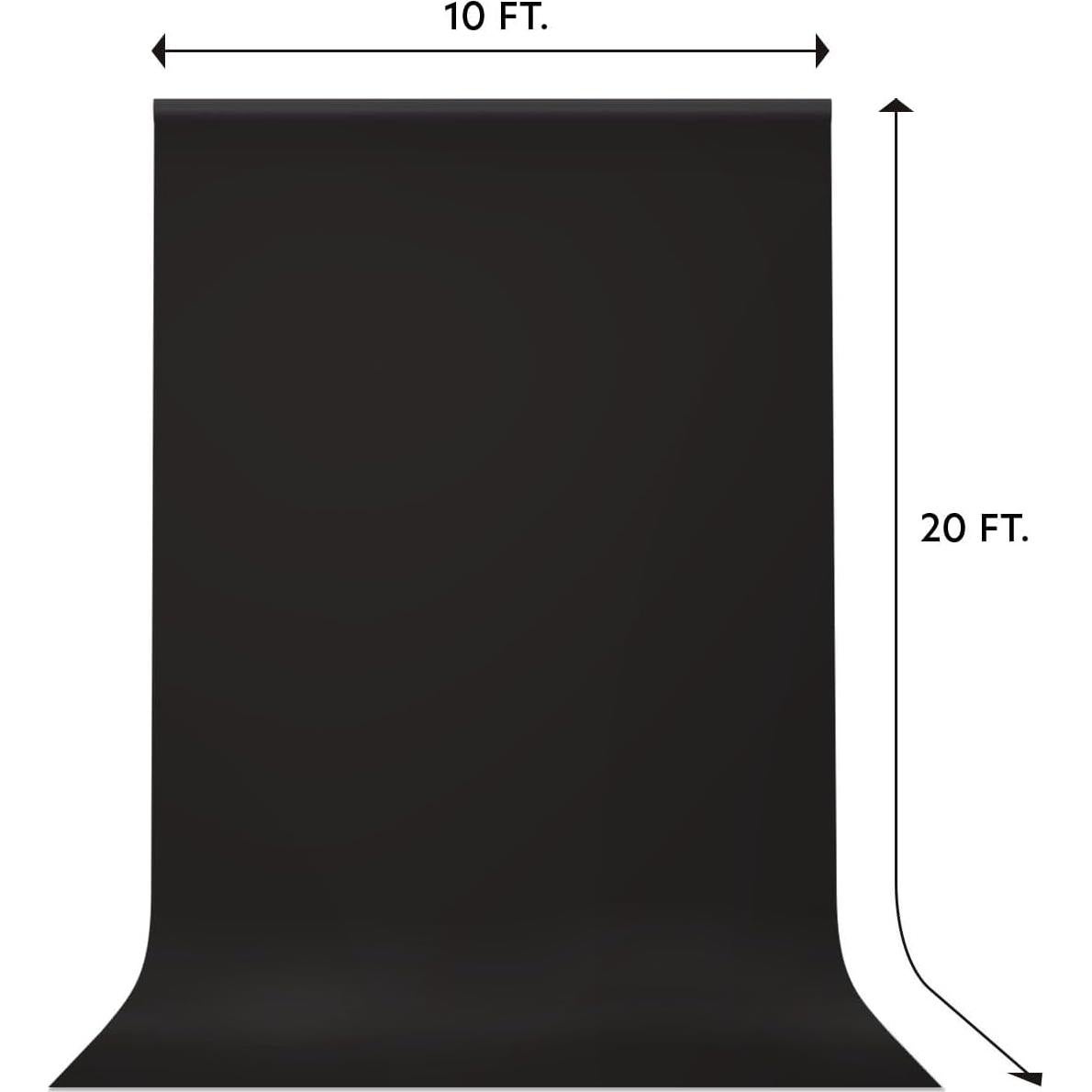 Julius Studio 10 x 20 ft. (W x H) White, Black, Green Backdrop Background Screen Bundle, High Density Premium A+ Grade>200GSM Synthetic Fabric Professional, Wrinkle Resistant, True Chromakey, JSAG845