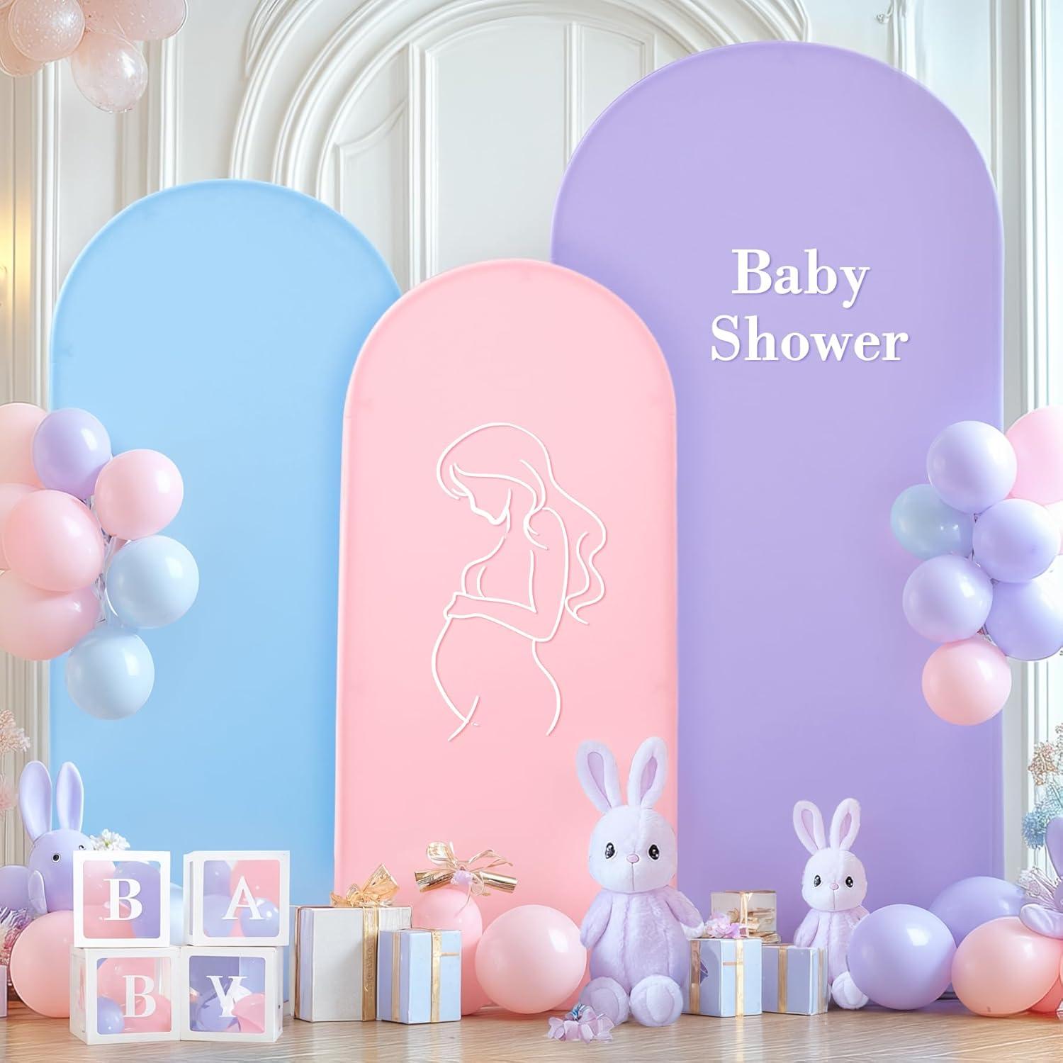 Cubiertas de fondo de arco Chiara 3 piezas Rosa Púrpura Azul