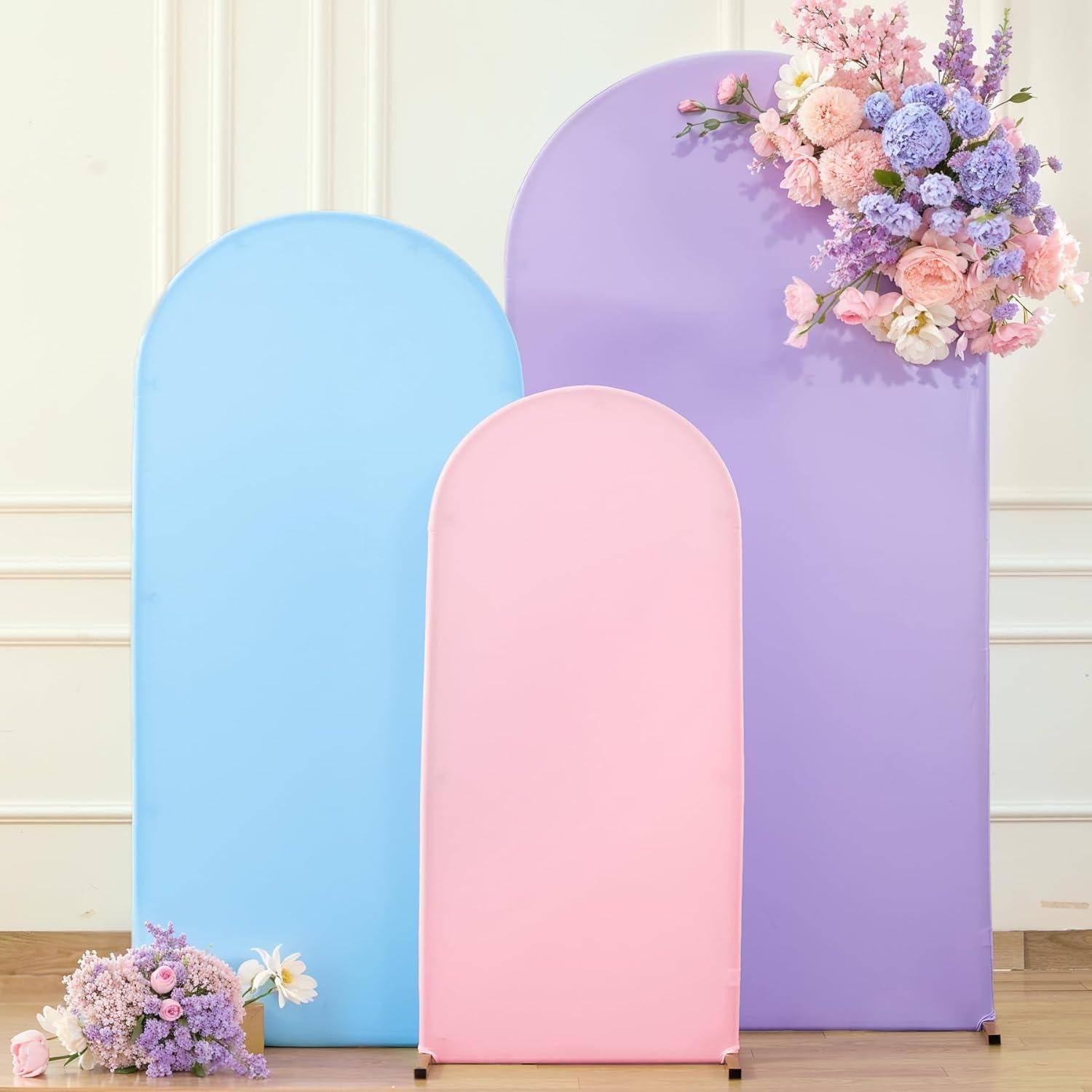 Cubiertas de fondo de arco Chiara 3 piezas Rosa Púrpura Azul