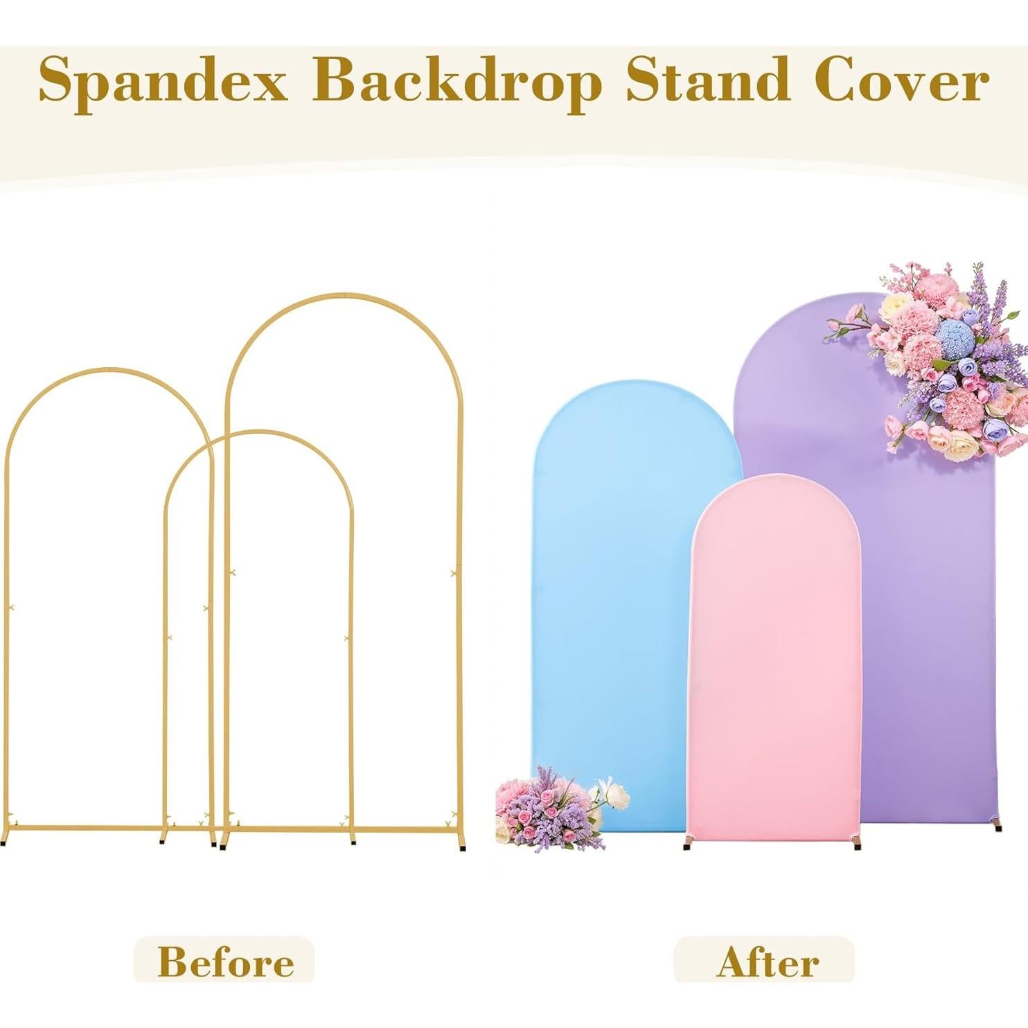 Cubiertas de fondo de arco Chiara 3 piezas Rosa Púrpura Azul