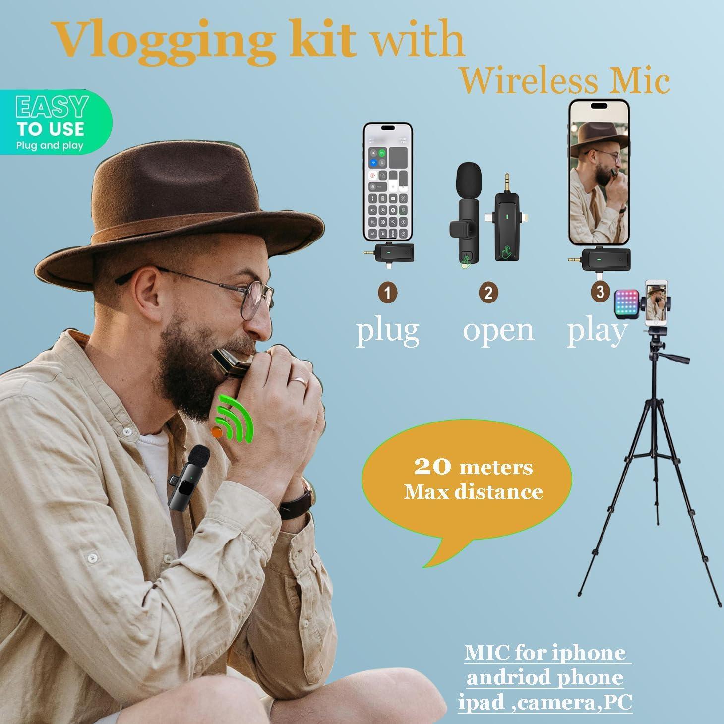 Kit de Vlogging Litchitech con Trípode Extensible 127 cm