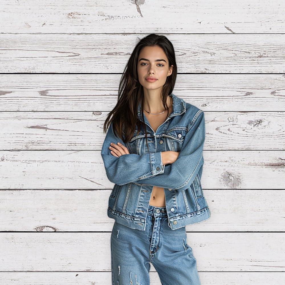 Fondo de Madera Blanca Kate 2.44x2.44m Microfibra Estudio