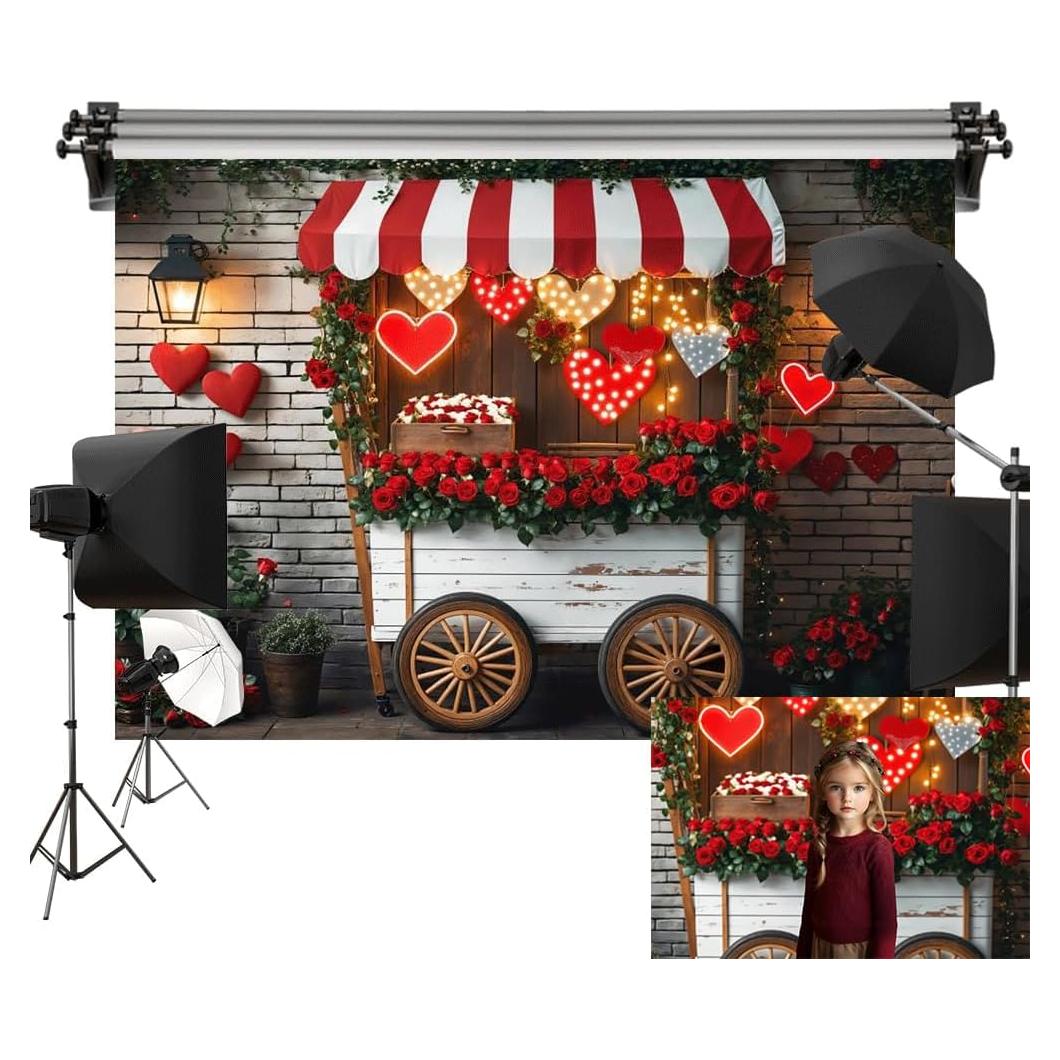 Fondo de Fotografía San Valentín Kate 2.2x1.5m Microfibra