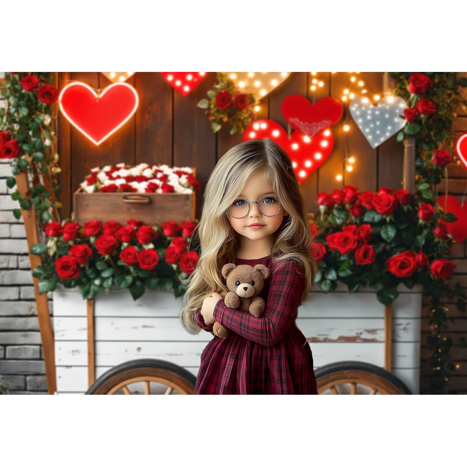 Fondo de Fotografía San Valentín Kate 2.2x1.5m Microfibra