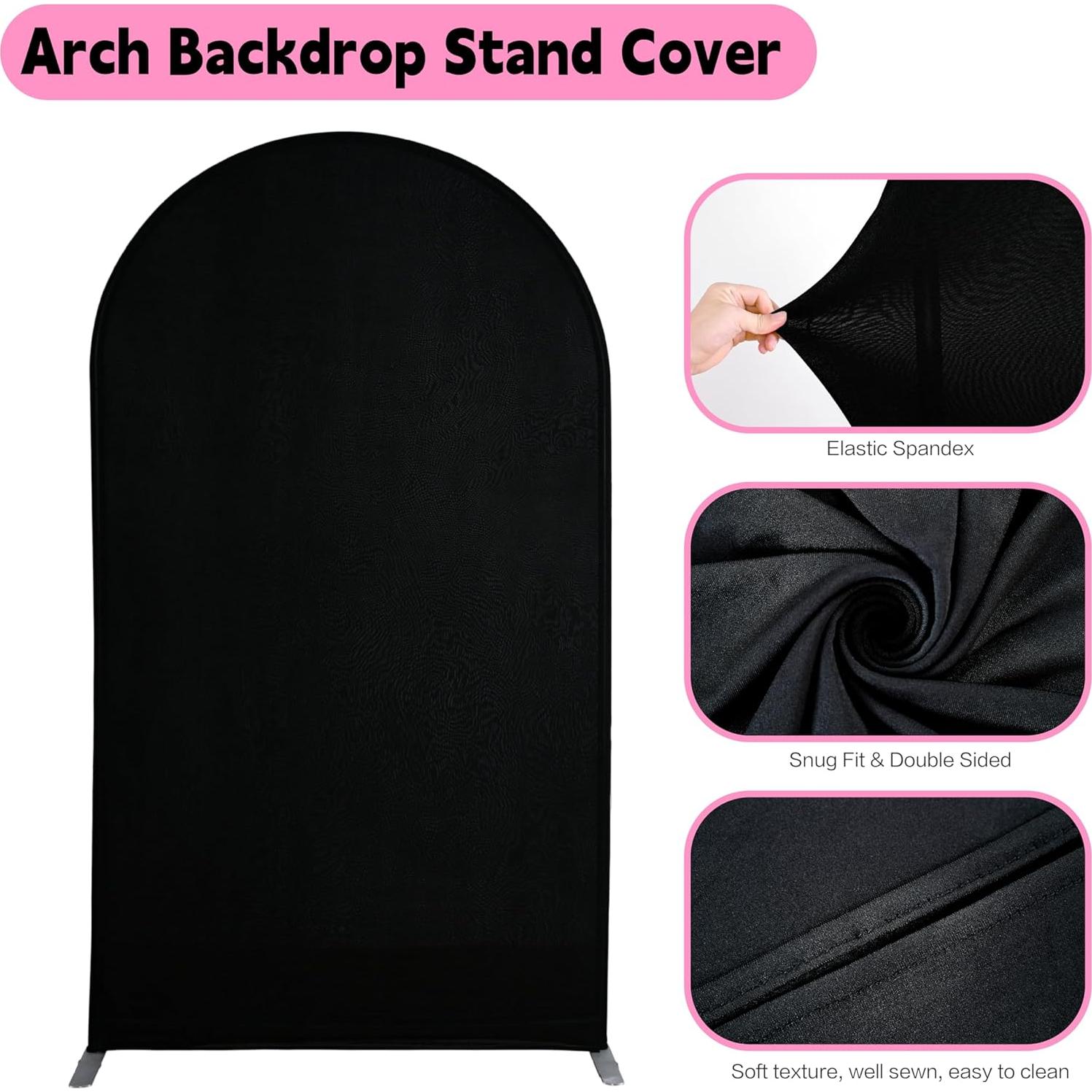 Cubierta de Arco de Boda Chiara 6FT Spandex Negra Doble Cara