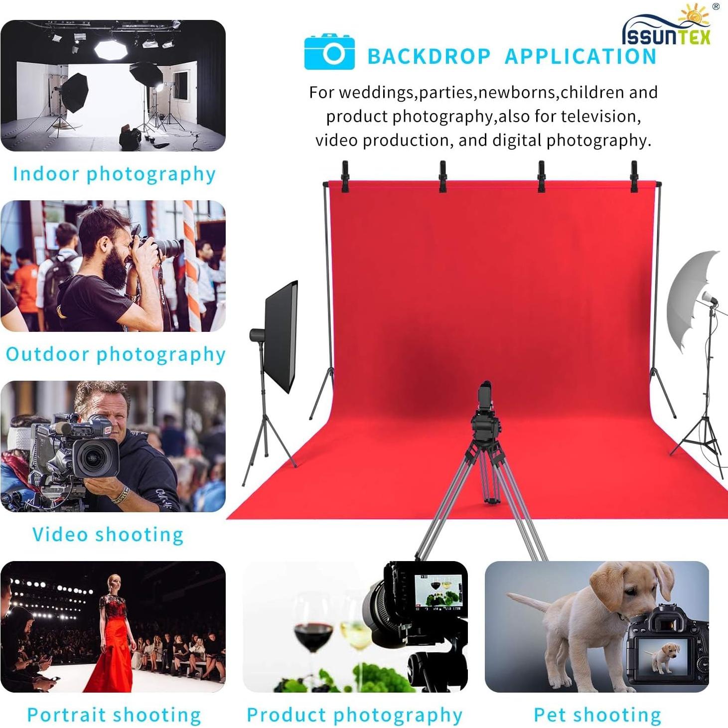 Fondo de Poliéster ISSUNTEX 2.7x4.5 m Rojo para Fotografía