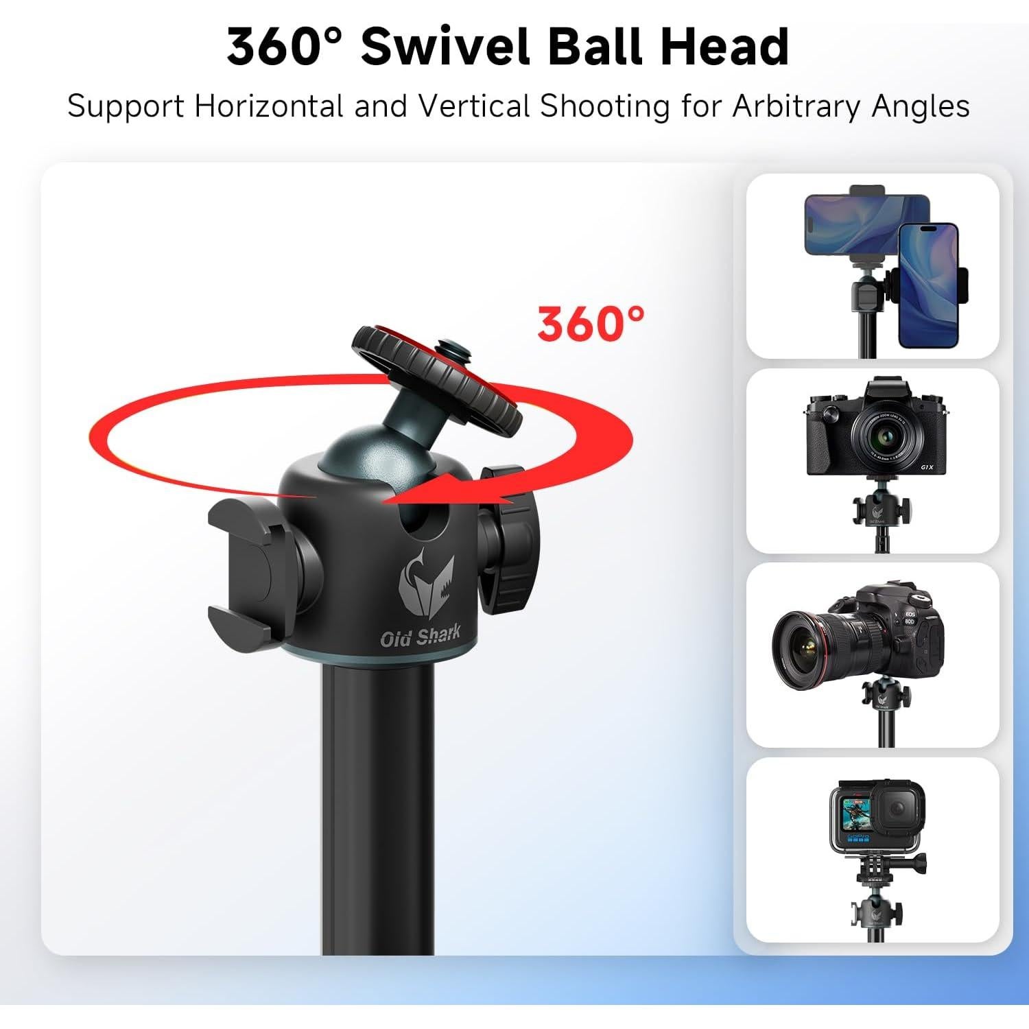 Trípode Mini Extensible OLDSHARK con Cabezal de Bola 360°