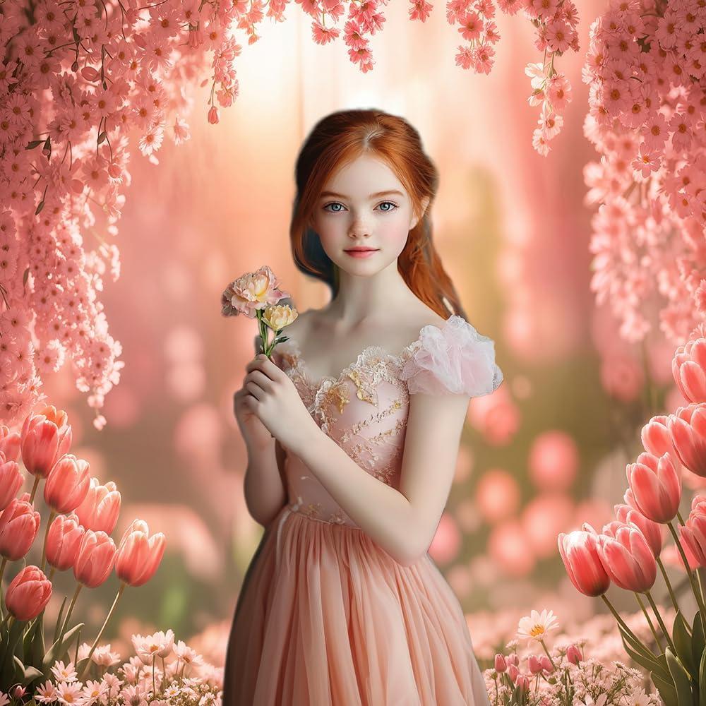 Fondo de Microfibra Kate 2.2x1.5m Tulipanes Primavera