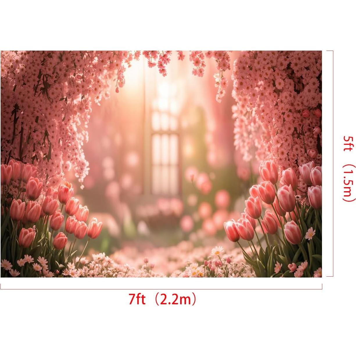 Fondo de Microfibra Kate 2.2x1.5m Tulipanes Primavera