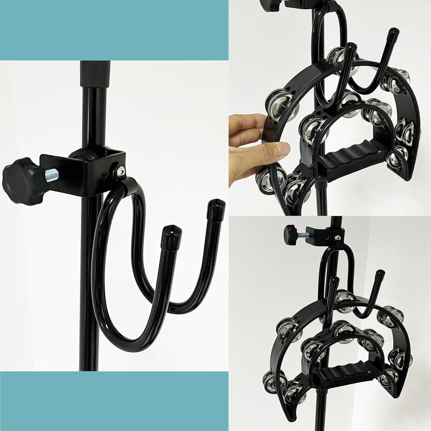 Soporte de Micrófono para Tambor Pmsanzay - Ajustable, Metal Negro