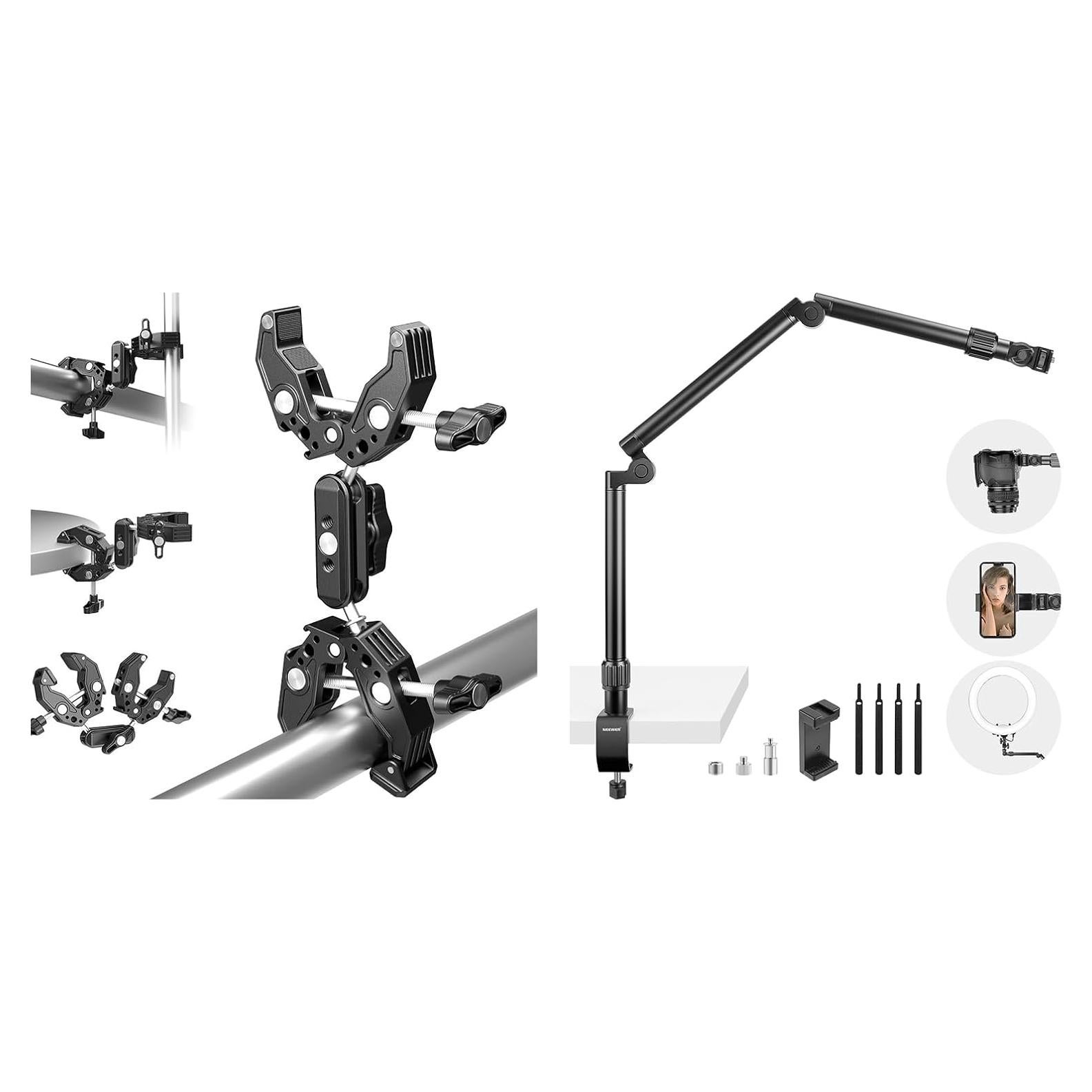 Soporte de Cámara NEEWER con Brazo Mágico y Abrazaderas