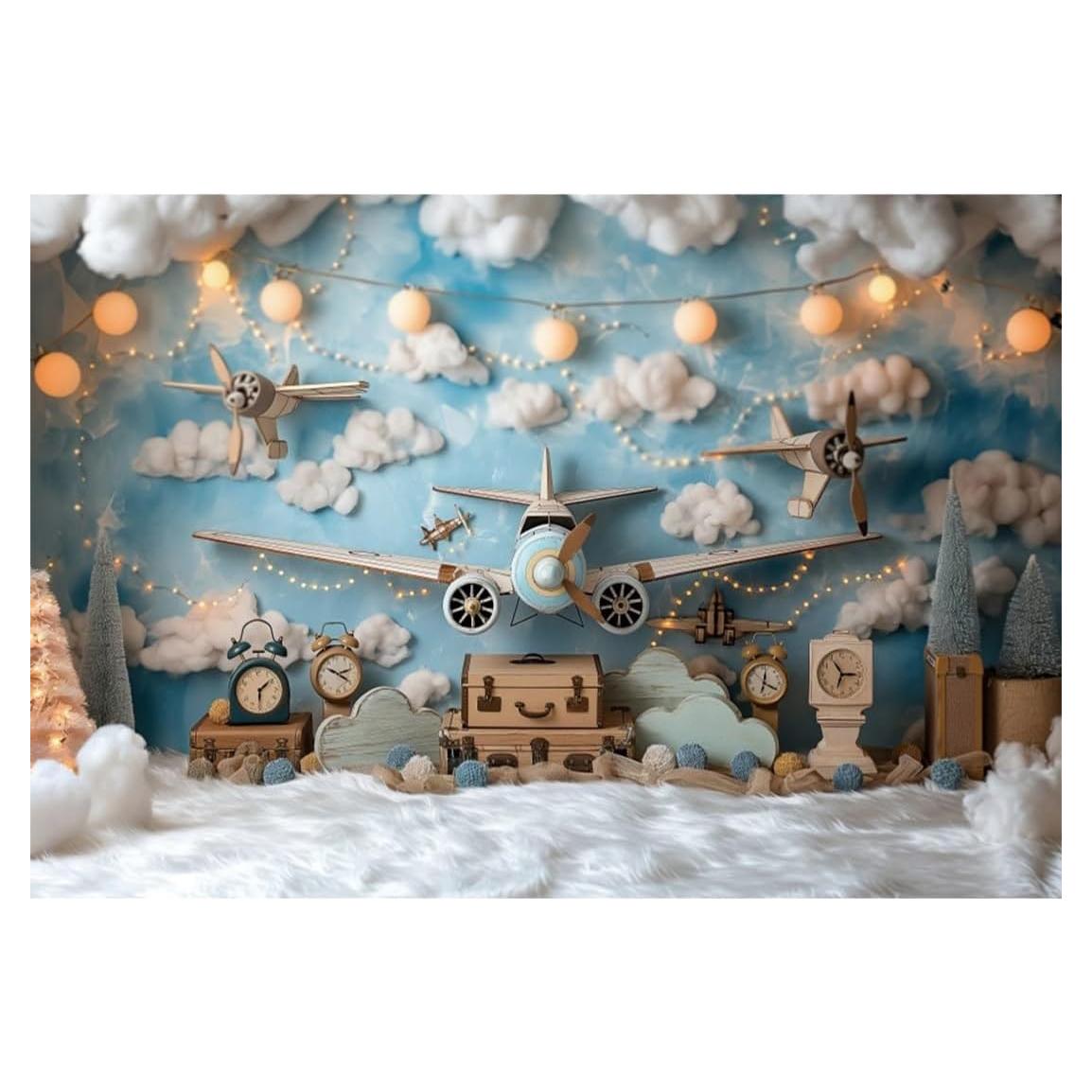 Fondo de Fotografía YongFoto 2.44x1.83m Nubes Blancas