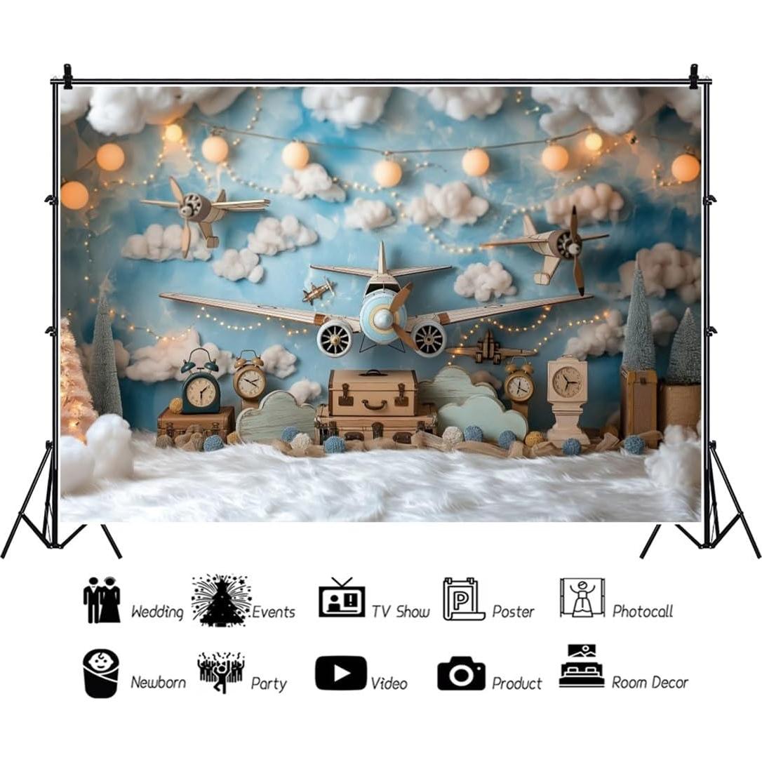 Fondo de Fotografía YongFoto 2.44x1.83m Nubes Blancas