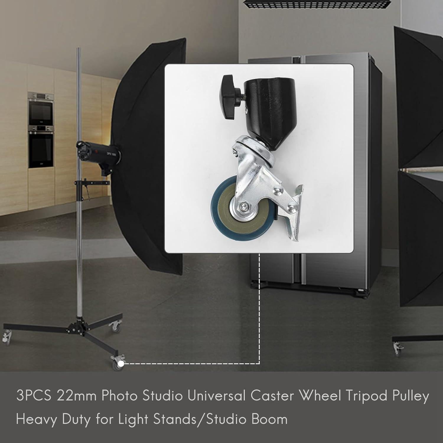 Rueda de Caster Universal ALOEU 22mm para Trípode Estudio