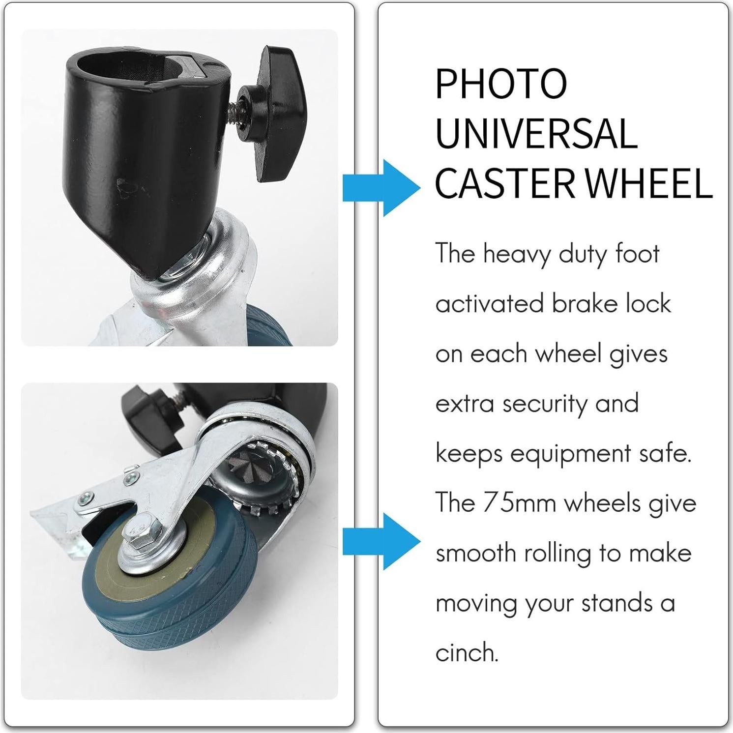 Rueda de Caster Universal ALOEU 22mm para Trípode Estudio