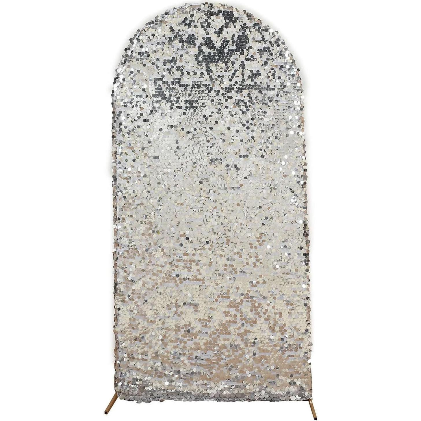 Cubierta de Arco de Boda Efavormart 5 pies Lentejuelas Plateadas