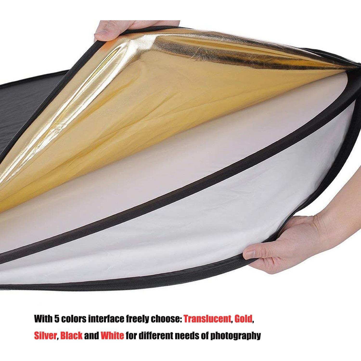 Reflector de Luz 5 en 1 YUOCU 80x120cm Plegable con Bolsa
