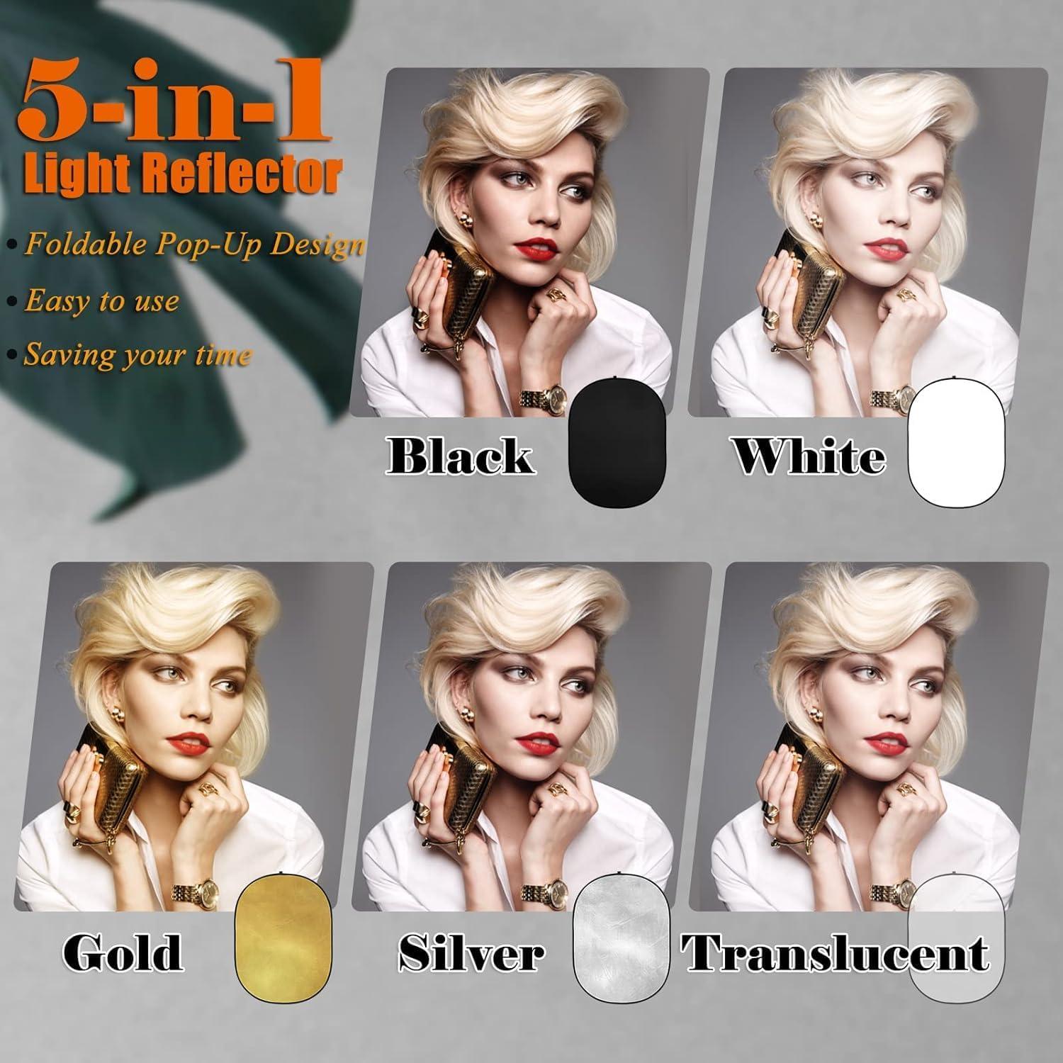 Reflector de Luz 5 en 1 YUOCU 80x120cm Plegable con Bolsa