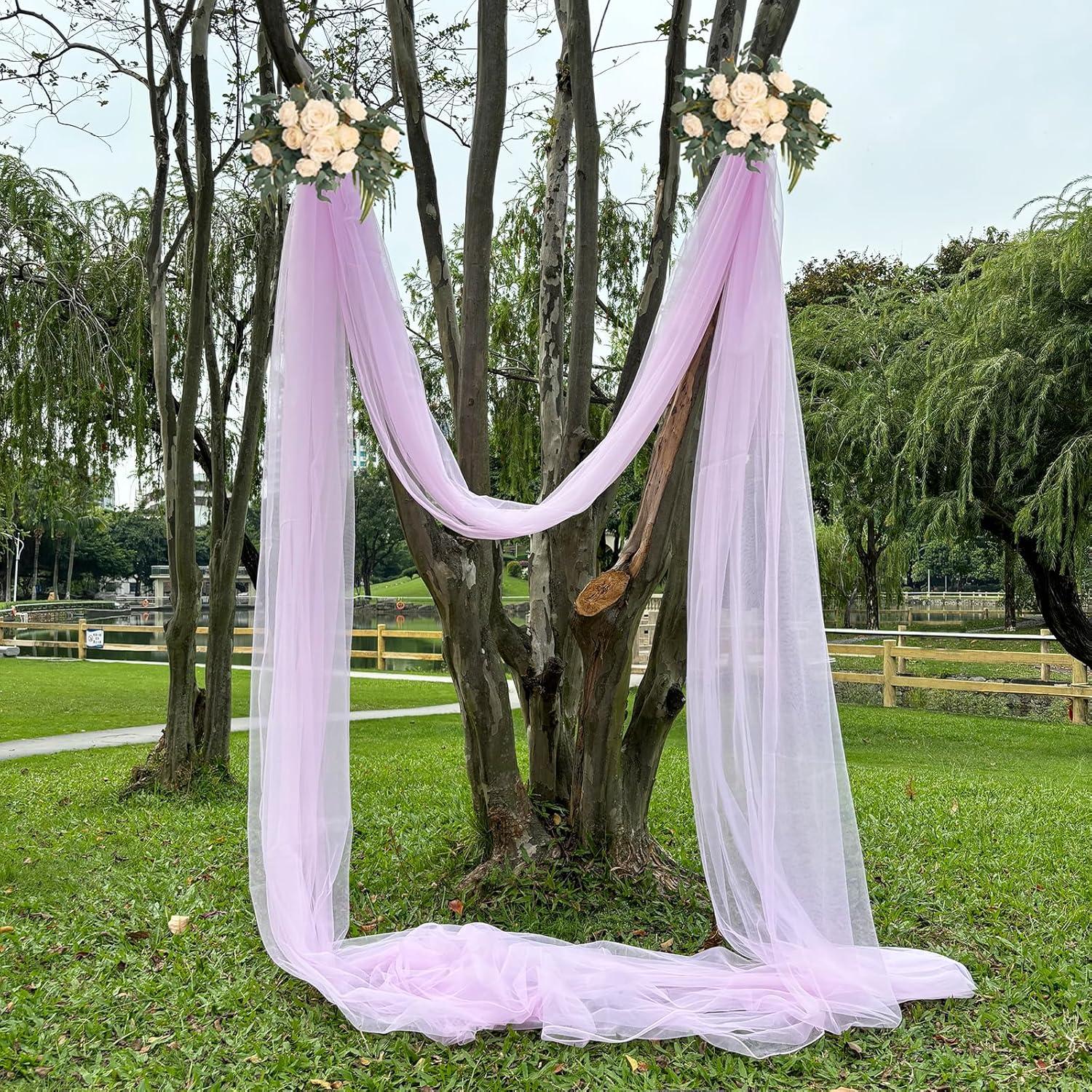 Tela Drapeada para Arco de Boda Bukani Rosa Claro 160x975 cm