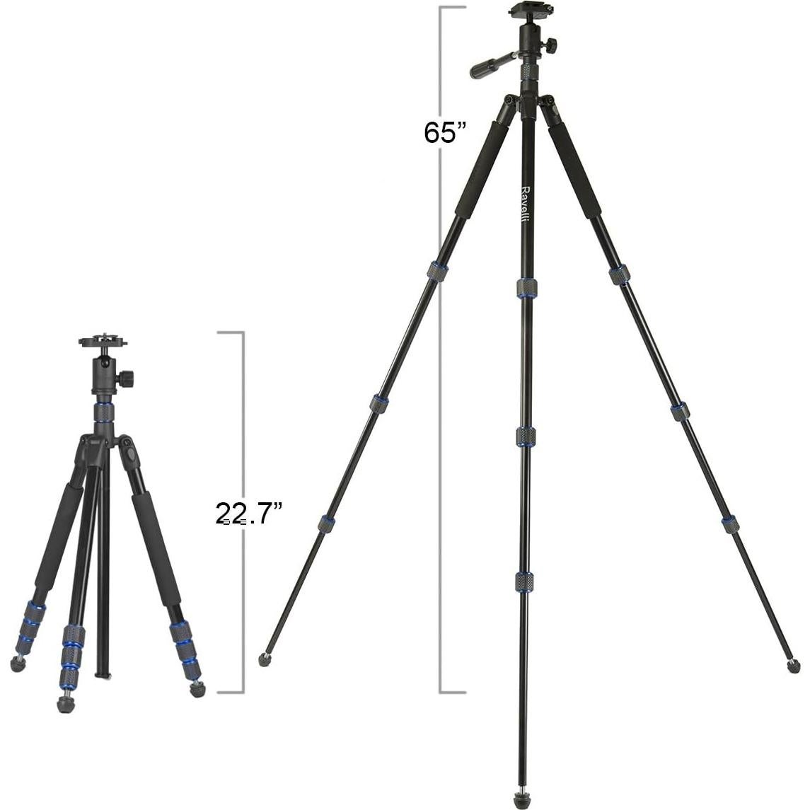 Trípode Profesional Ravelli APGL5 con Cabezal de Bola y Bolsa