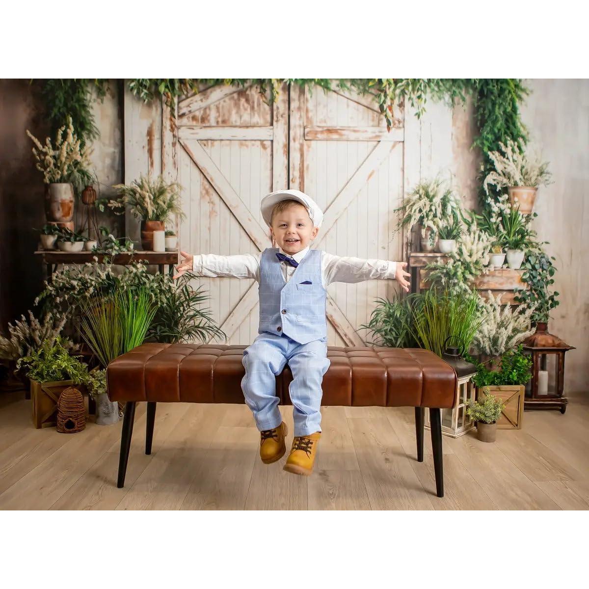 Fondo de Fotografía Kate 2.5x2.5m Microfibra Verde Madera