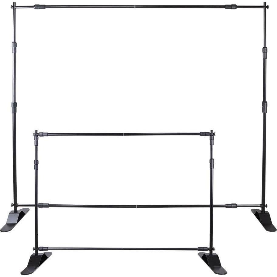VEVOR Backdrop Banner Stand 8 x 8 Ft Adjustable Height Background with Carrying Bag for Parties, Wedding, Photo Booth, Trade Show