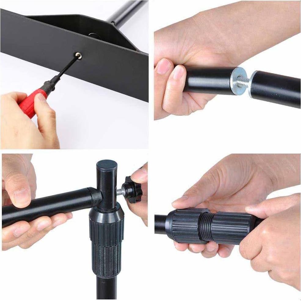 VEVOR Backdrop Banner Stand 8 x 8 Ft Adjustable Height Background with Carrying Bag for Parties, Wedding, Photo Booth, Trade Show