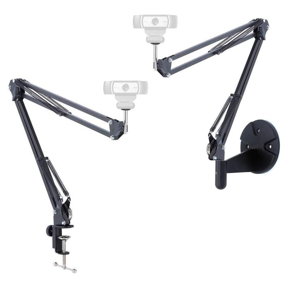 AceTaken Webcam Stand Kit, 2in1 Wall Mount and Clamp Arm Holder for Logitech C920 C920s C922x C930e C925e Brio