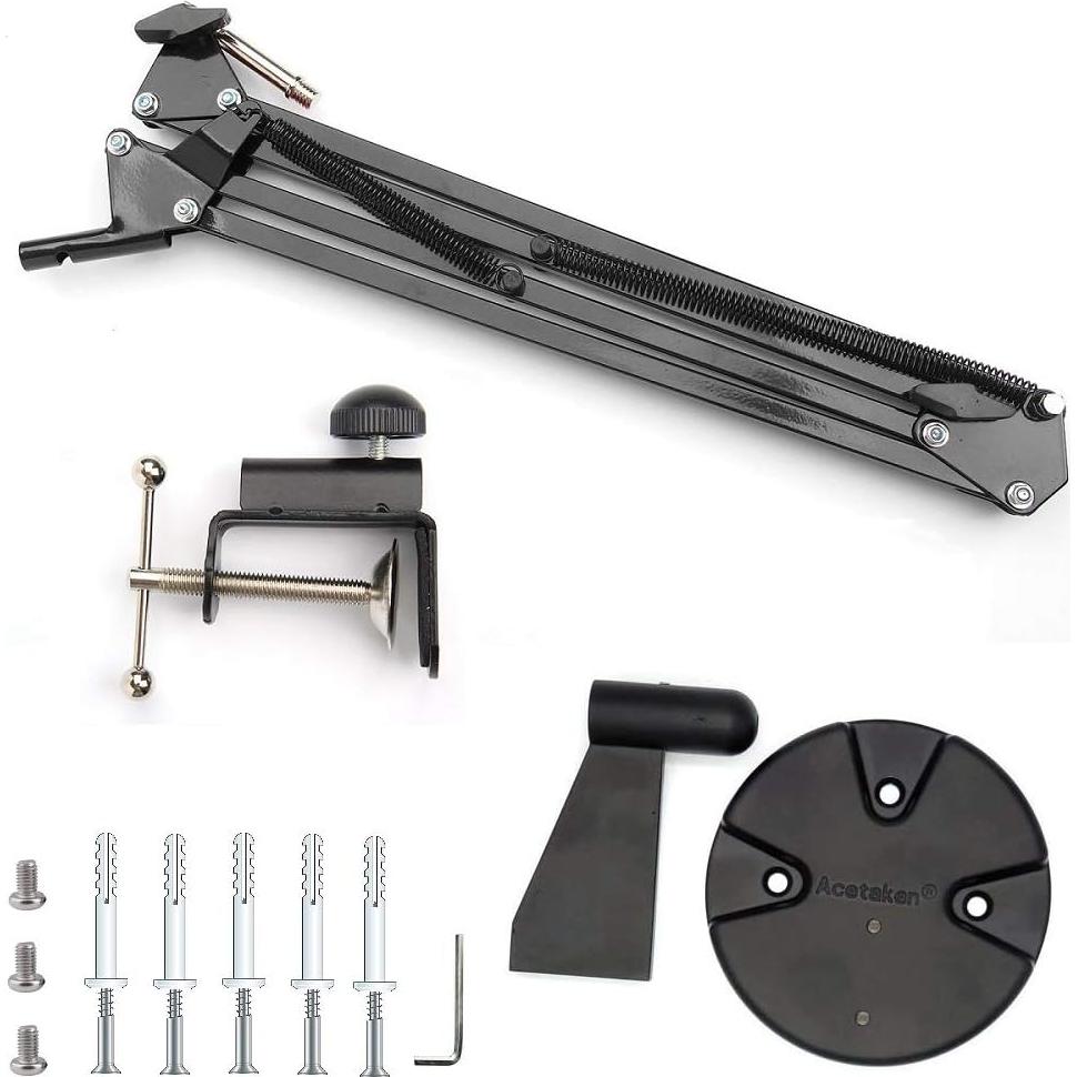 AceTaken Webcam Stand Kit, 2in1 Wall Mount and Clamp Arm Holder for Logitech C920 C920s C922x C930e C925e Brio