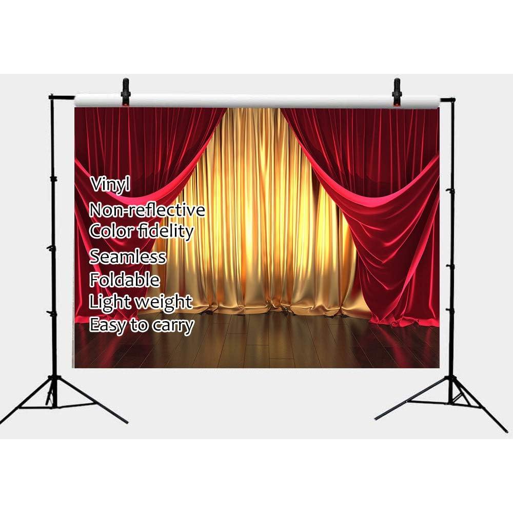 Fondo Fotográfico Qian 210x150 cm 3D Teatro Dorado y Rojo