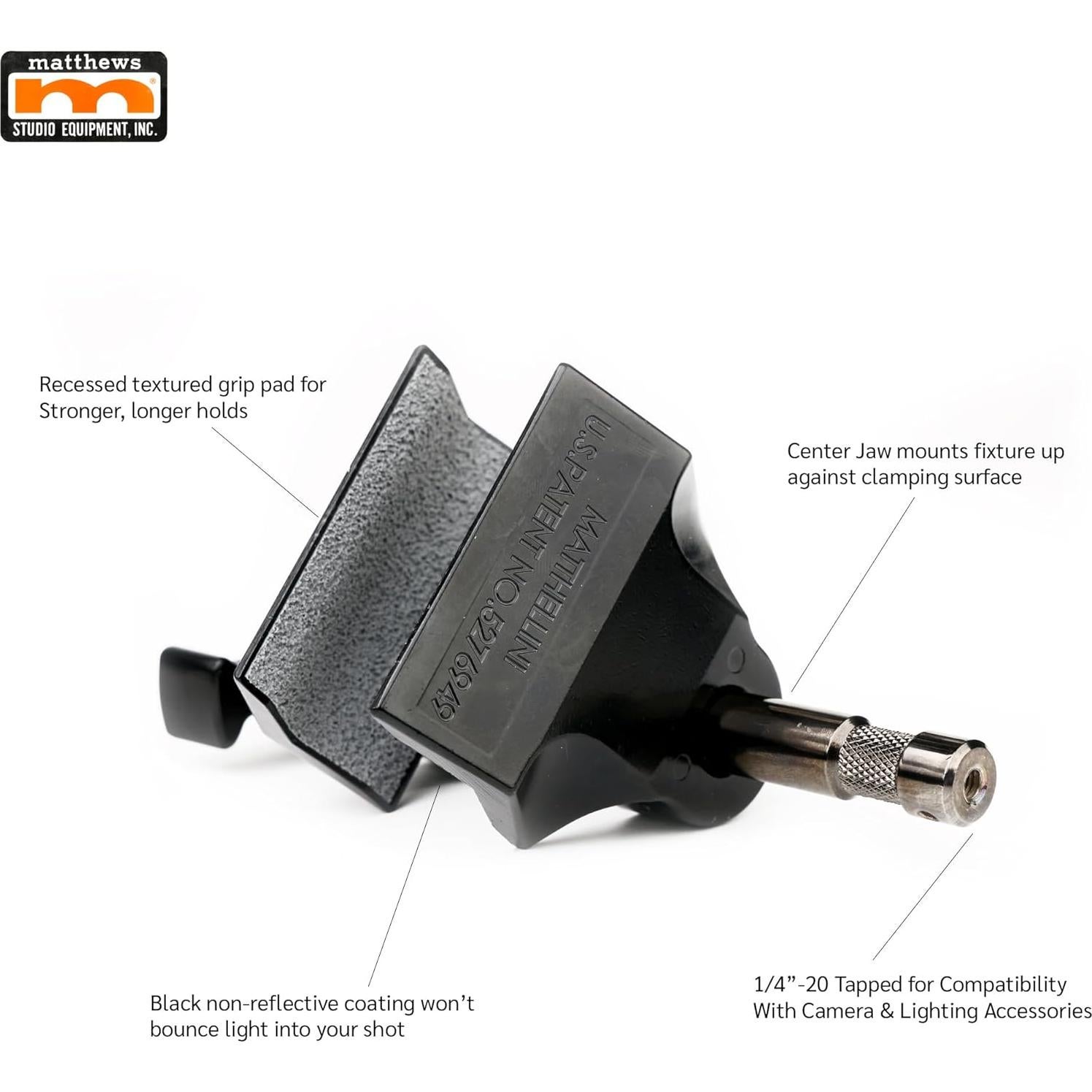 Abrazadera de Mandíbula Central 3" Matthellini Negra para Montaje